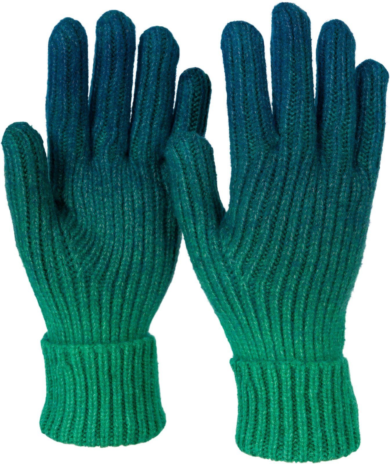 Muster Strickhandschuhe Petrol-Grün Farbverlauf Strickhandschuhe styleBREAKER