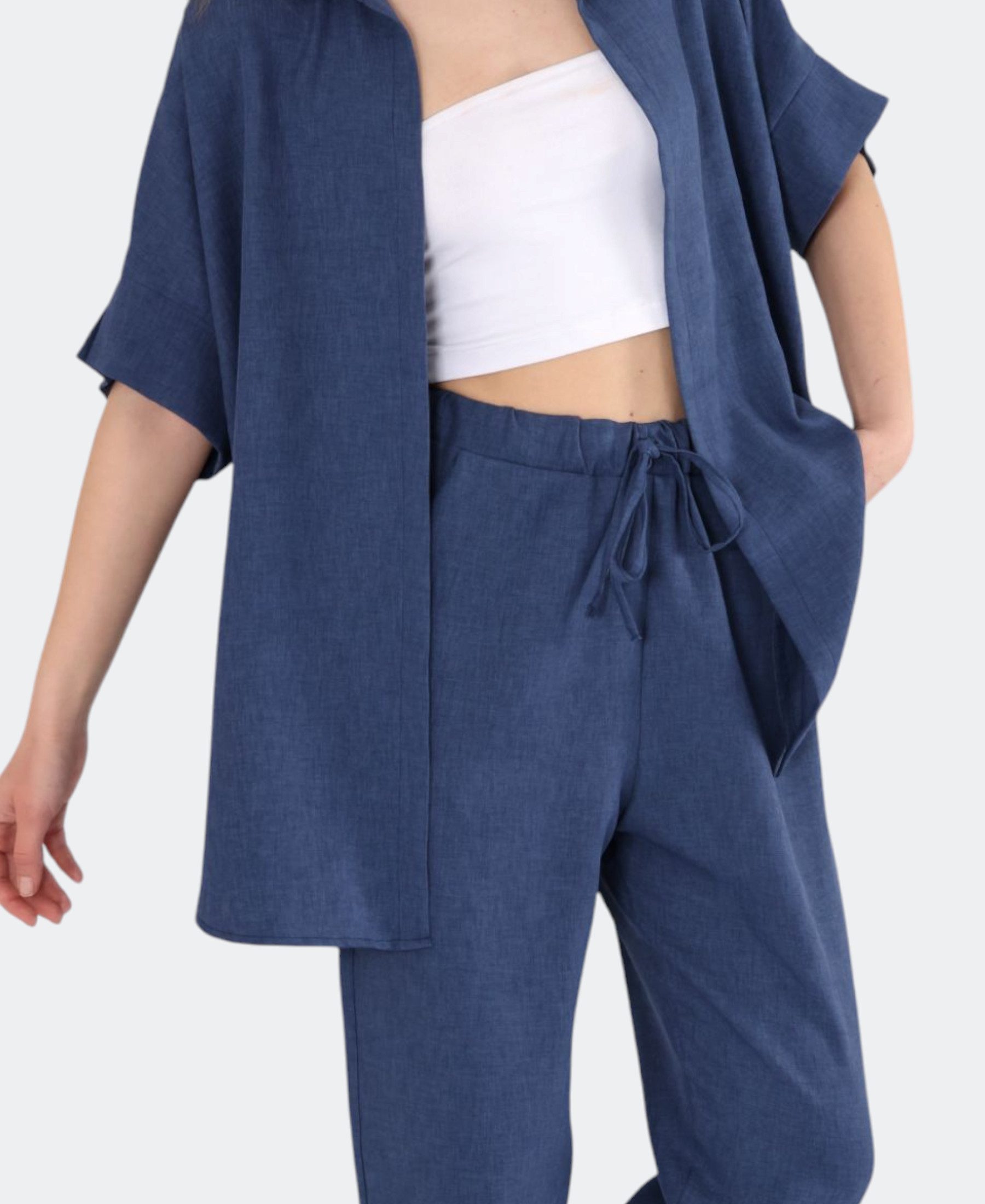 fashionshowcase Schlupfhose Schlupfhose Damen Hose Leinenoptik günstig online kaufen