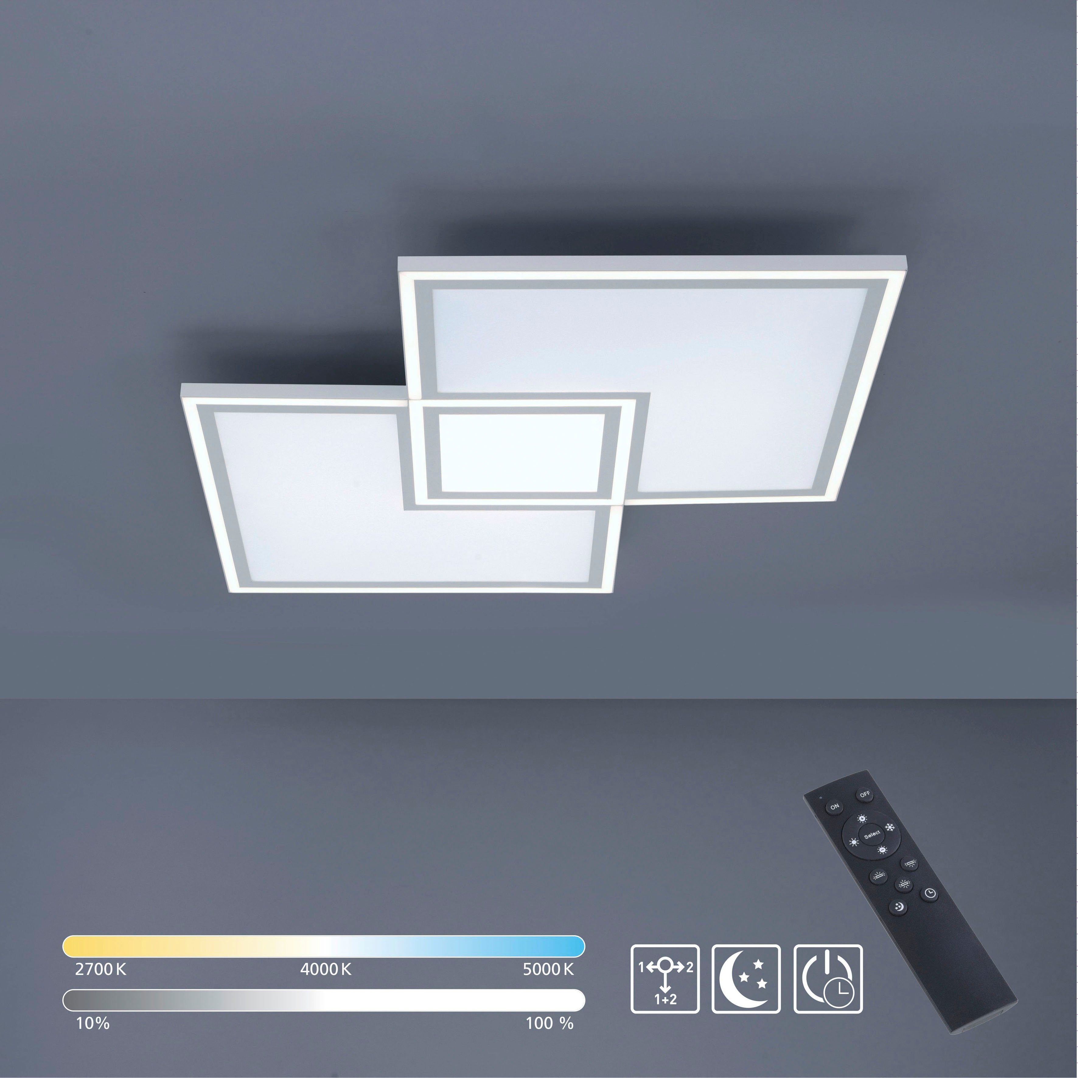 über vom dimmbar Leuchten fest inkl.,Serienschalter integriert, nach LED Direkt EDGING, warmweiß Memory, Netz, - dimmbar Funk über - Fernbedienung, CCT LED Panel Fernbedienung, Trennung kaltweiß, Fernbedienung,Fernbedienung, über