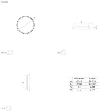 EGLO Deckenleuchte FRANIA-S, LED fest integriert, Neutralweiß, Deckenleuchte, Kristall-Effekt, Wandlampe, Badezimmer, IP44, Ø 31 cm