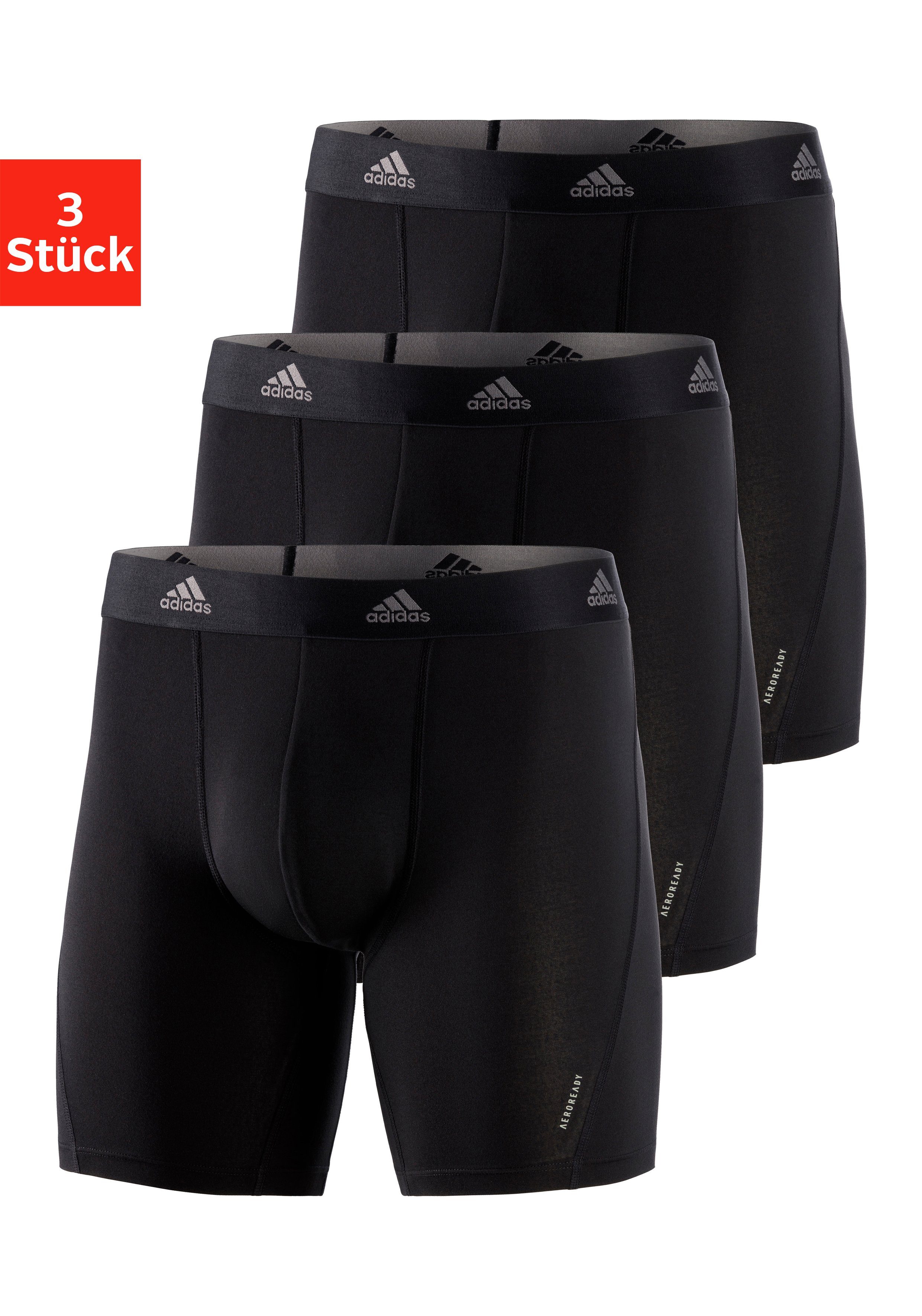 adidas Sportswear Boxer (3er-Pack) Boxershorts mit Logobund, Aus angenehmer  Mikrofaser-Qualität
