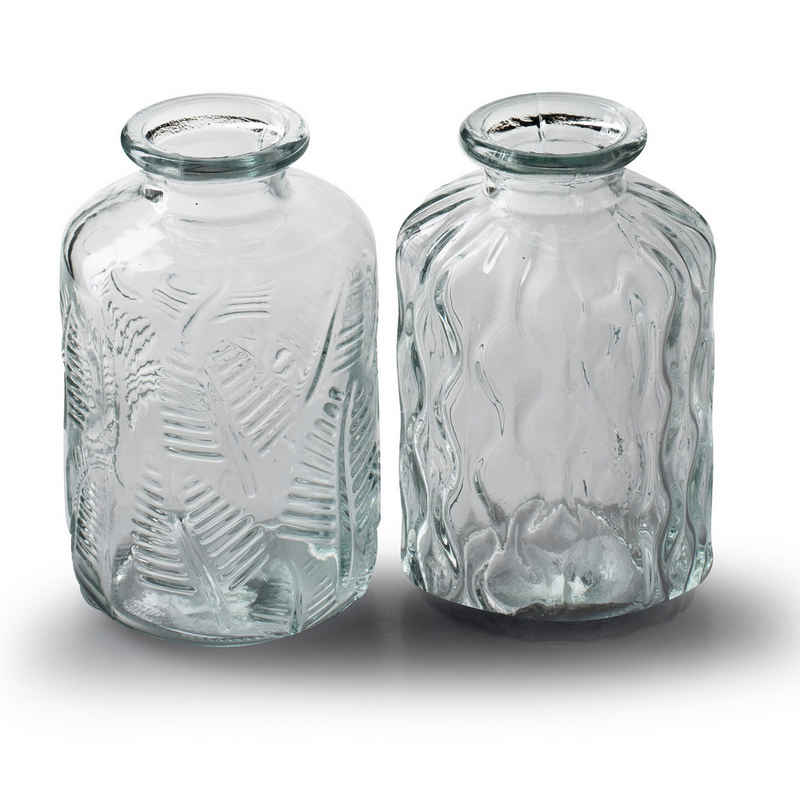 Annastore Dekovase 12 x kleine Vasen aus Glas Dekovase Glasvase Tischvase