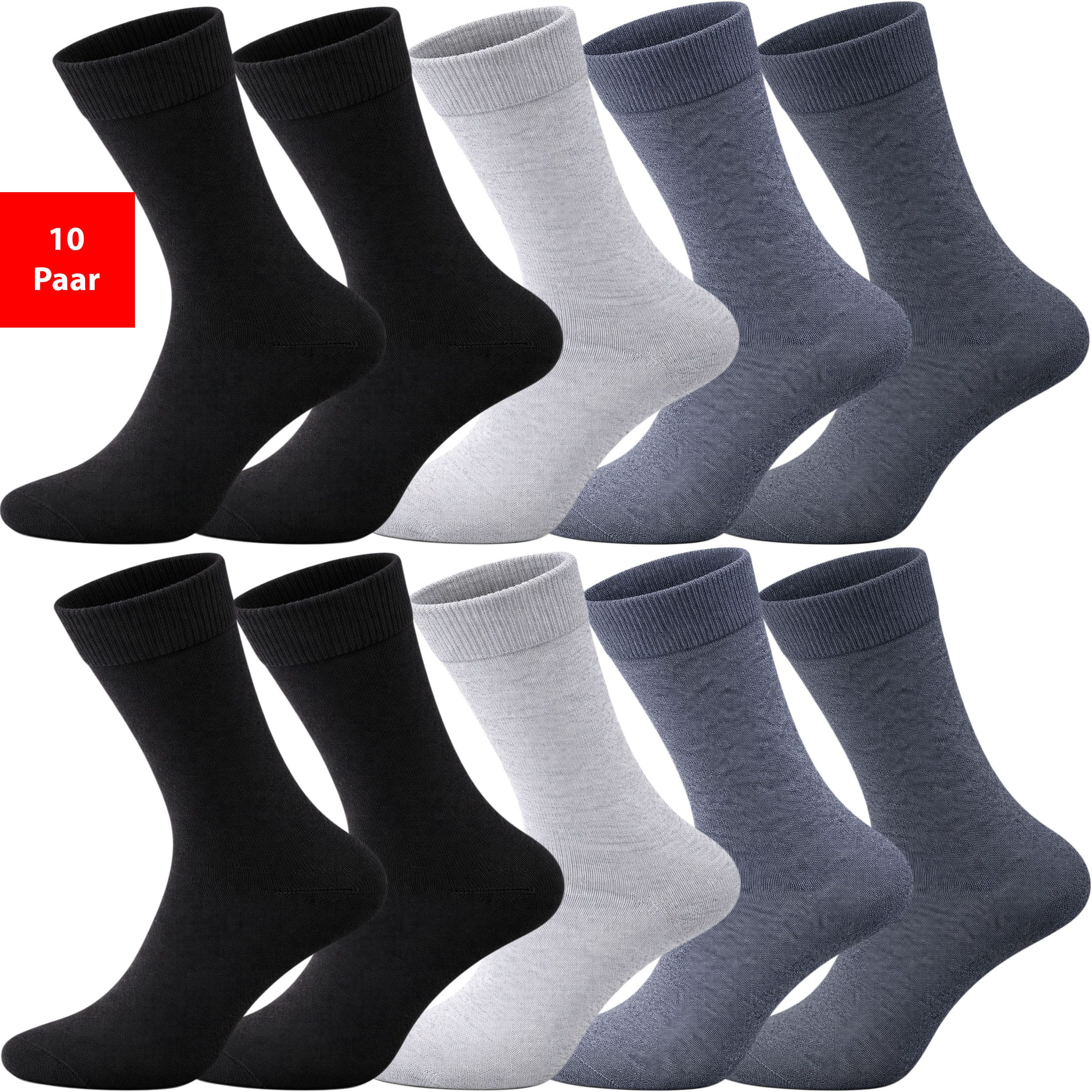 Fashionschmiede Businesssocken Business Socken Herren & Damen Premium Socken mit Komfortbund (Set, 10-Paar, 10 Paar) ohne Einschneiden, ohne Druckstellen