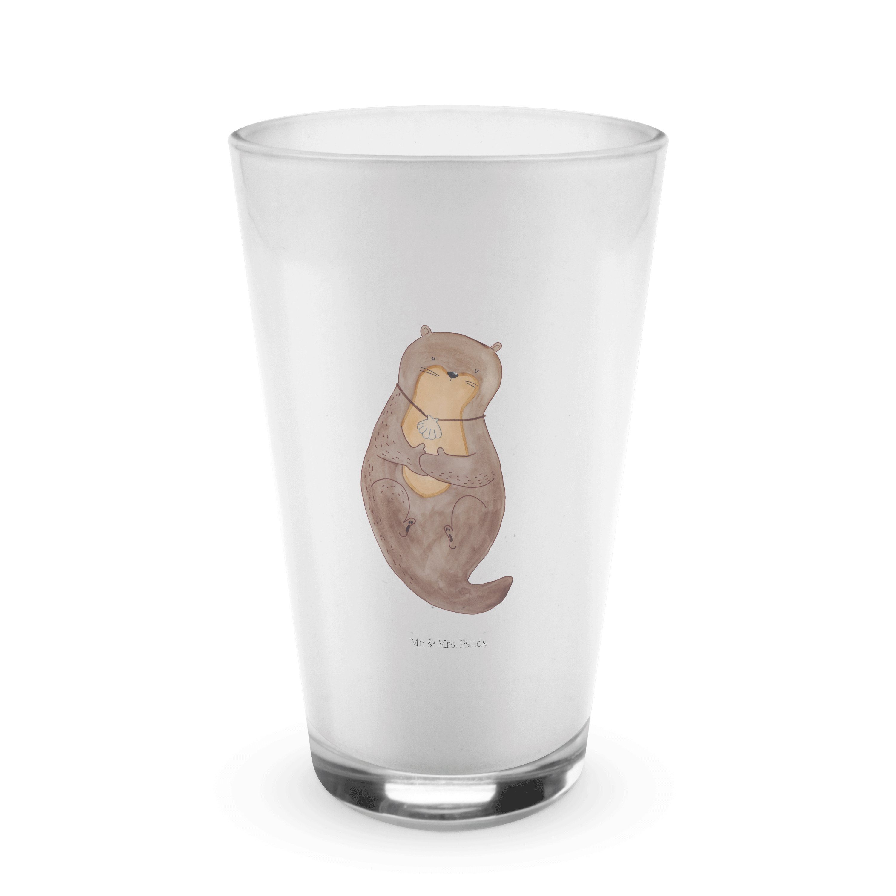 Transparent Glas & Tagträumen, Panda Geschenk, Mr. mit - Muschelmedaillon Glas Premium - nied, Mrs. Otter