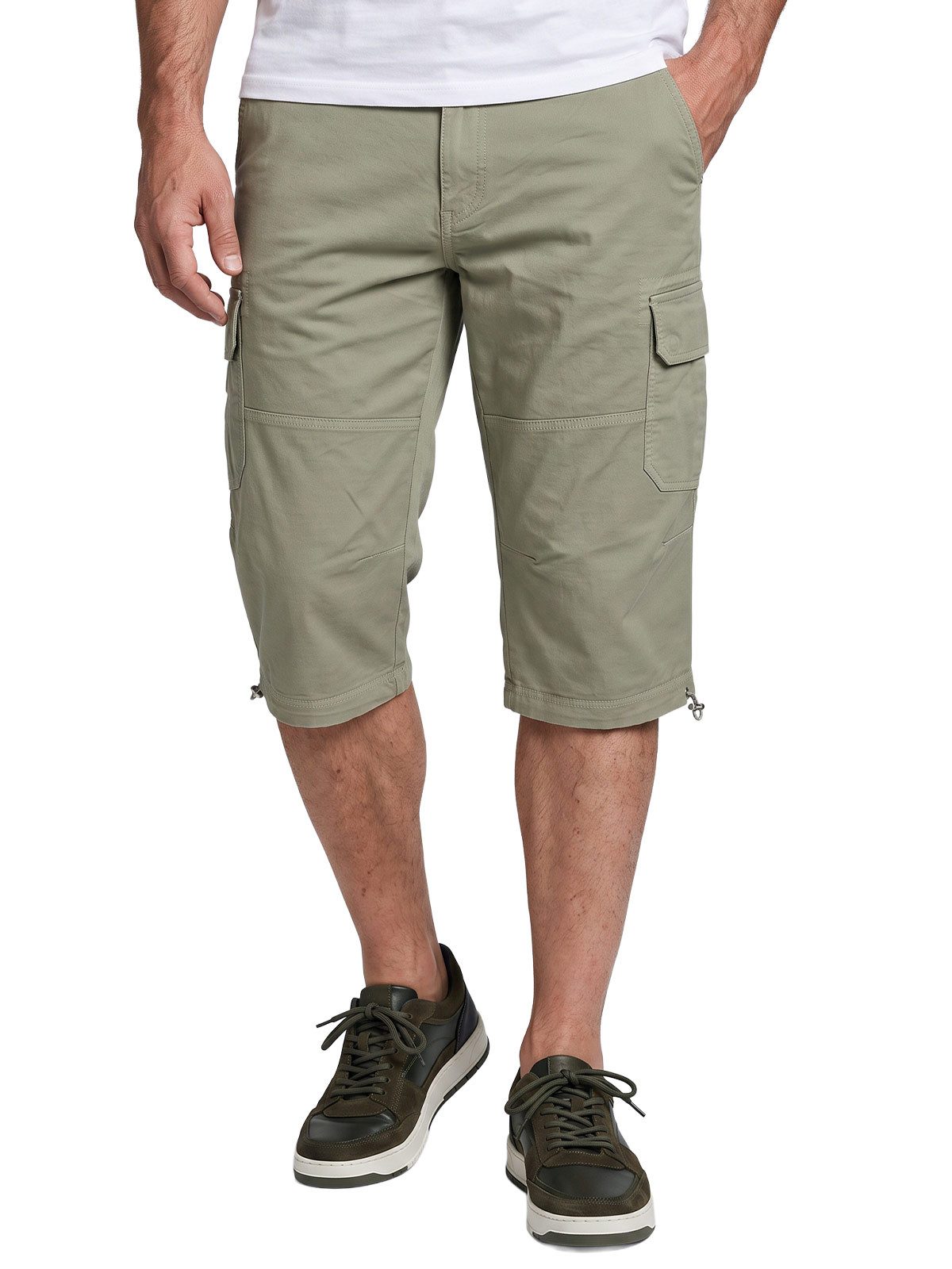 Engbers Caprihose Herren Capri Cargo Shorts aus Baumwolle, Khaki