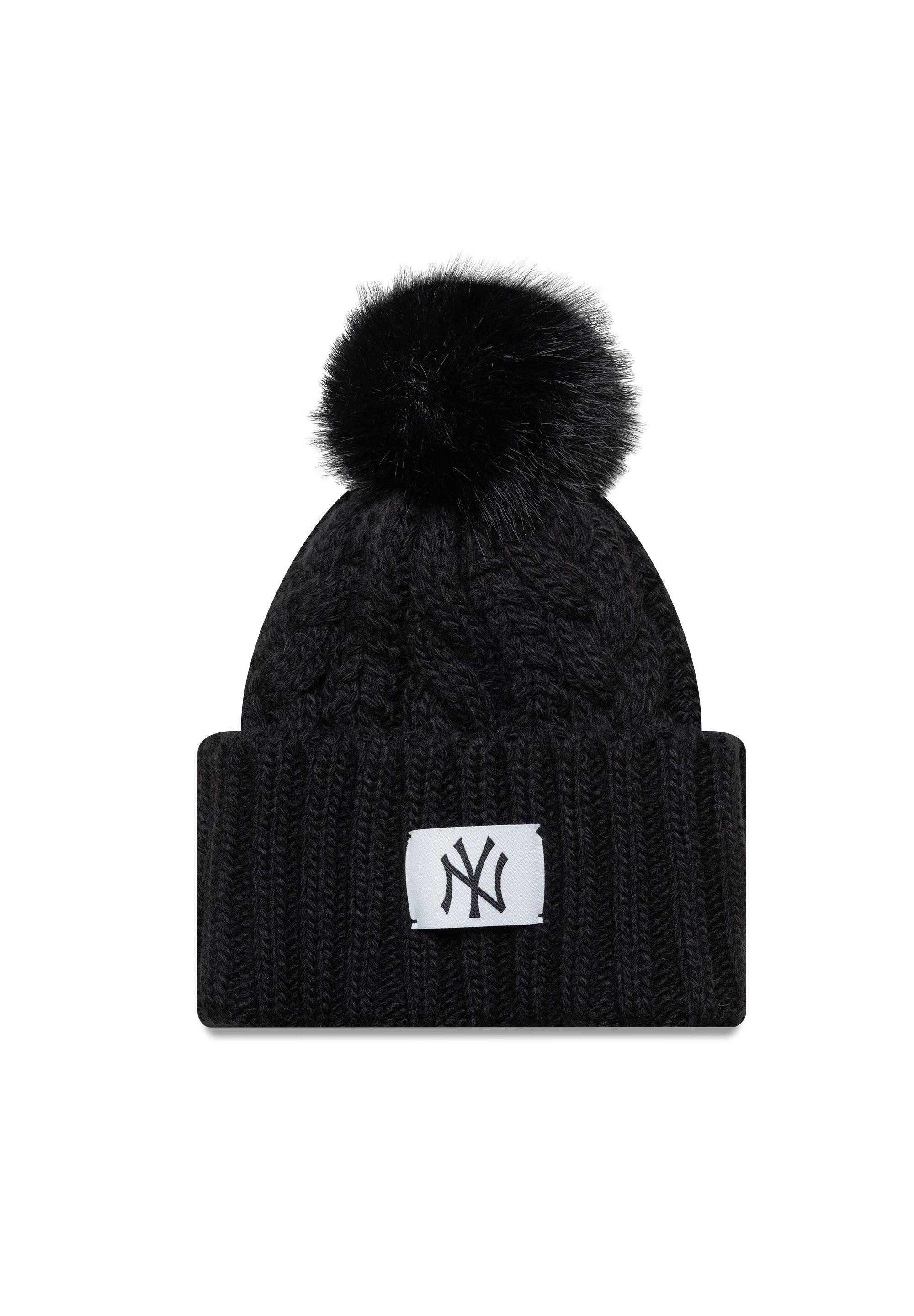 New Era Bommelmütze New York Yankees Women Cable Wide Beanie New Era MLB Schwarz (1-St)