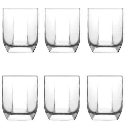 Özberk Glas Tuana, Glas, 6 teilig, Gläser-Set spülmaschinenfest, Cocktails oder Limonade, Biergläser, Getränkegläser, Säfte oder Wasser