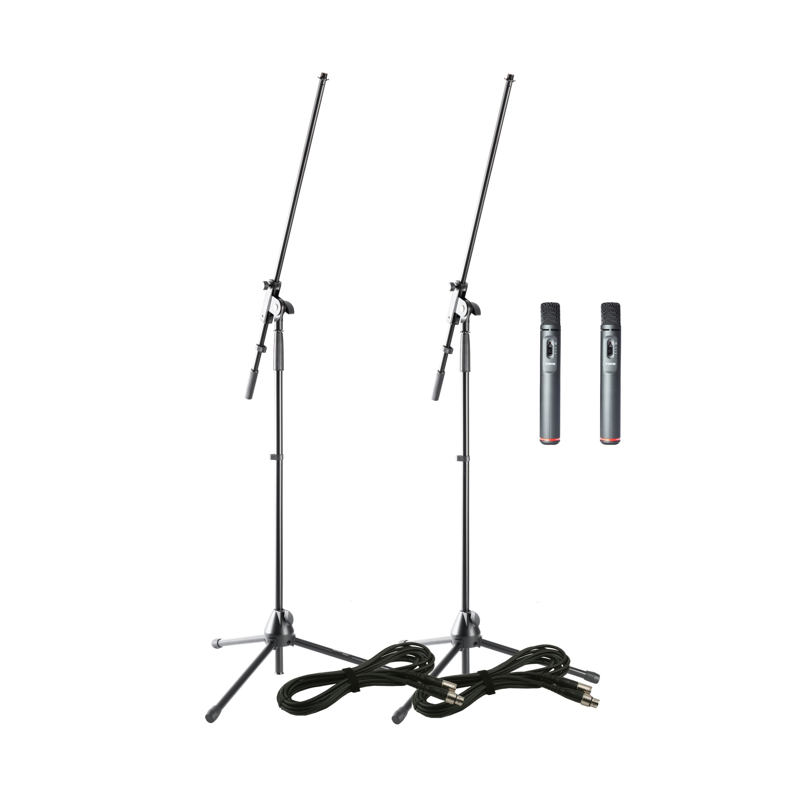 Fame Audio Mikrofon (CM 5 Stereo Instrumentenmikrofon Set 2x Kondensator Mikrofon 2x XLR Kabel 5m 2x Mic 1 MKII Mikrofonständer), CM 5, Stereo Instrumentenmikrofon Set, Kondensator Mikrofon, XLR