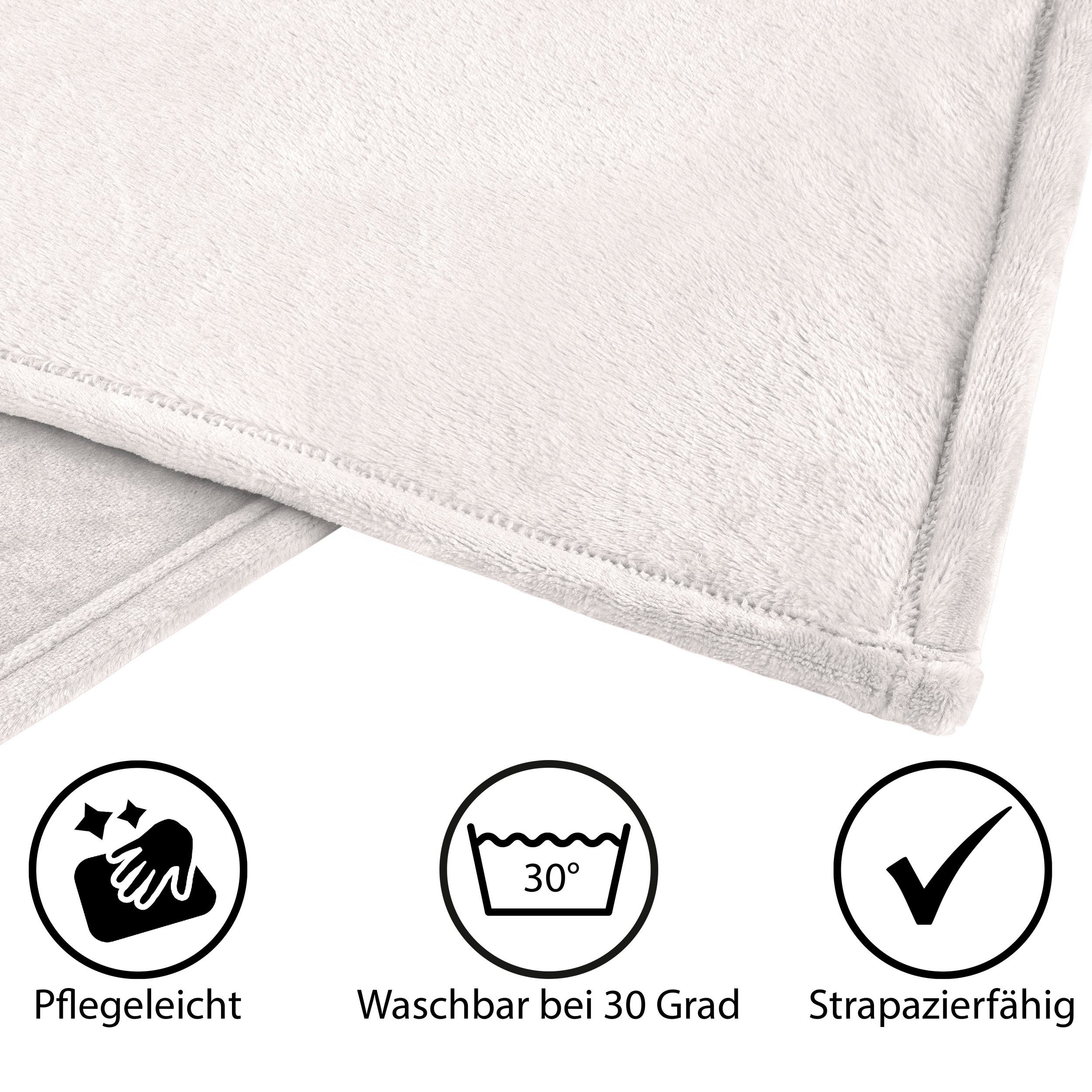 Wohndecke Wohn- & Kuscheldecke, Cashmere beige Wohndecke Feeling GTS Textile life 150*200cm, 4