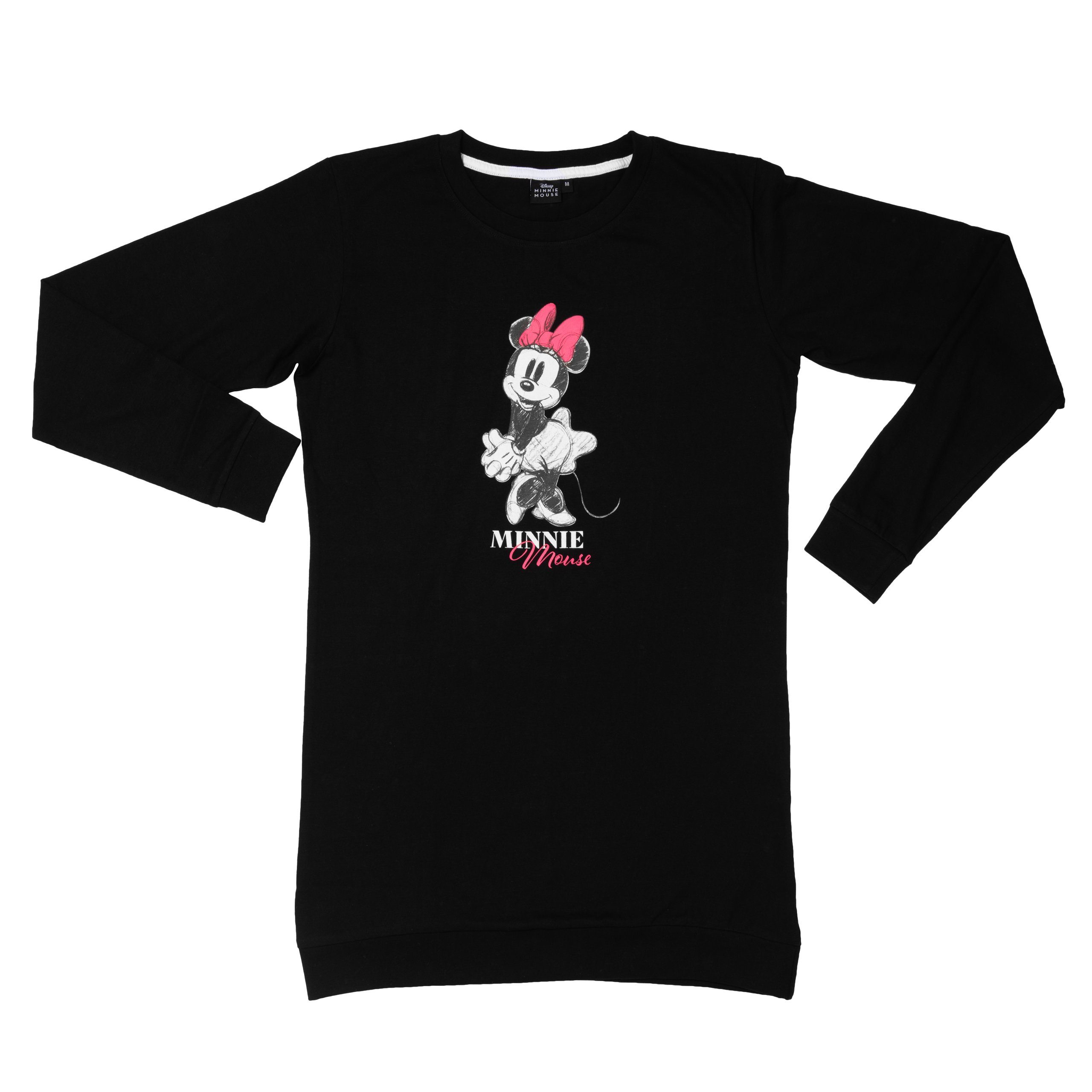 Nachthemd für Damen Disney Mouse United Schwarz Schlafshirt - Nachthemd Minnie Labels®