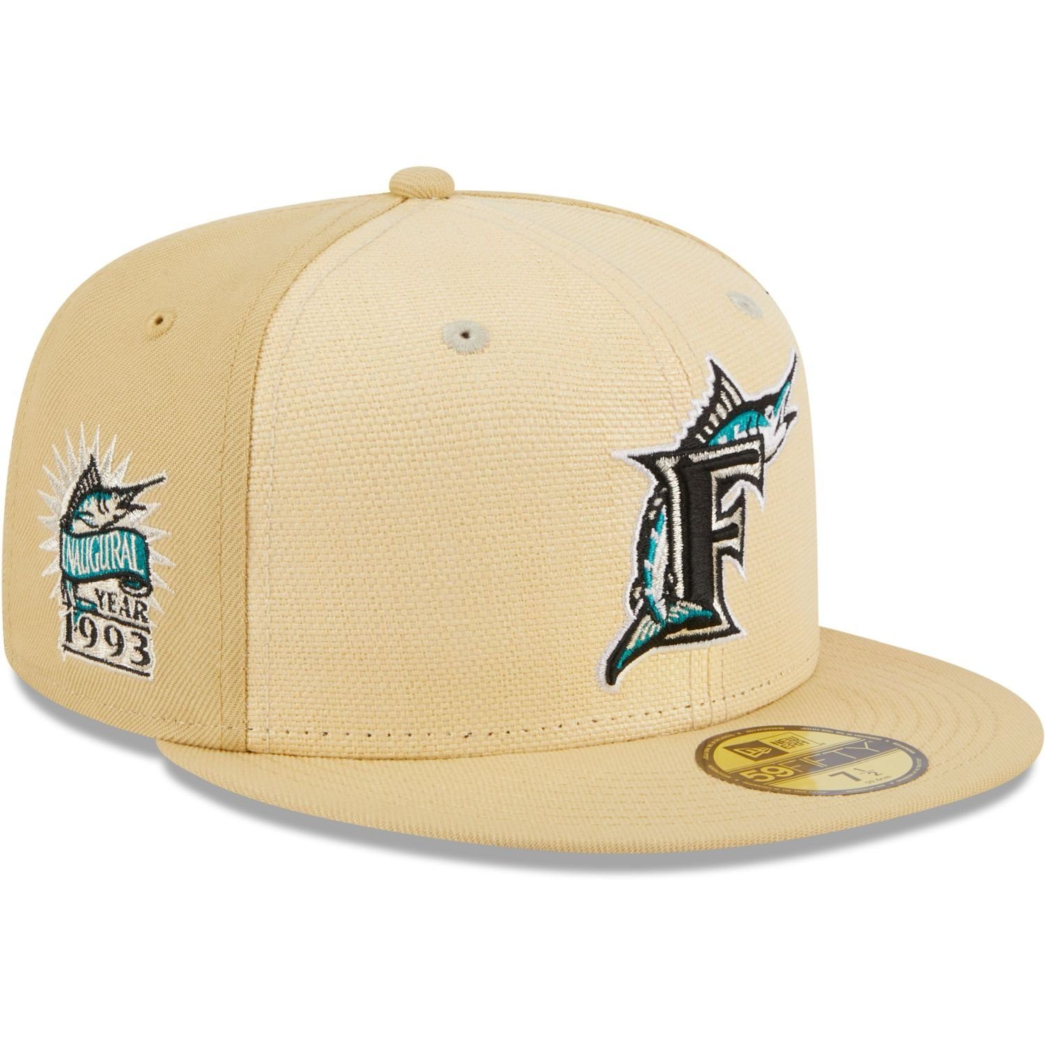 New Era Fitted Cap 59Fifty RAFFIA Florida Marlins
