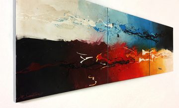 WandbilderXXL XXL-Wandbild Splashed Storm 210 x 60 cm, Abstraktes Gemälde, handgemaltes Unikat