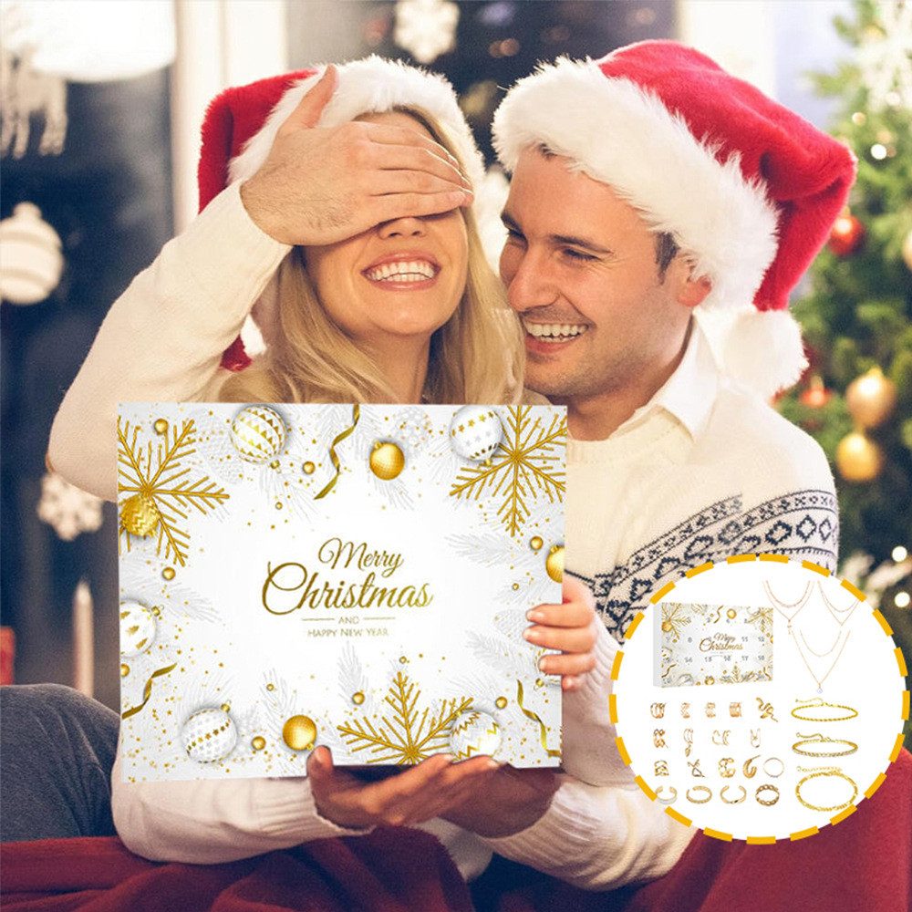 CLTYQ Schmuck-Adventskalender Schmuck-Adventskalender Weihnachtskalender Teenager Mädchen Kinder, DIY Adventskalender Inhalt Kinder Frauen Schmuck Armband – Bild 5 von 5