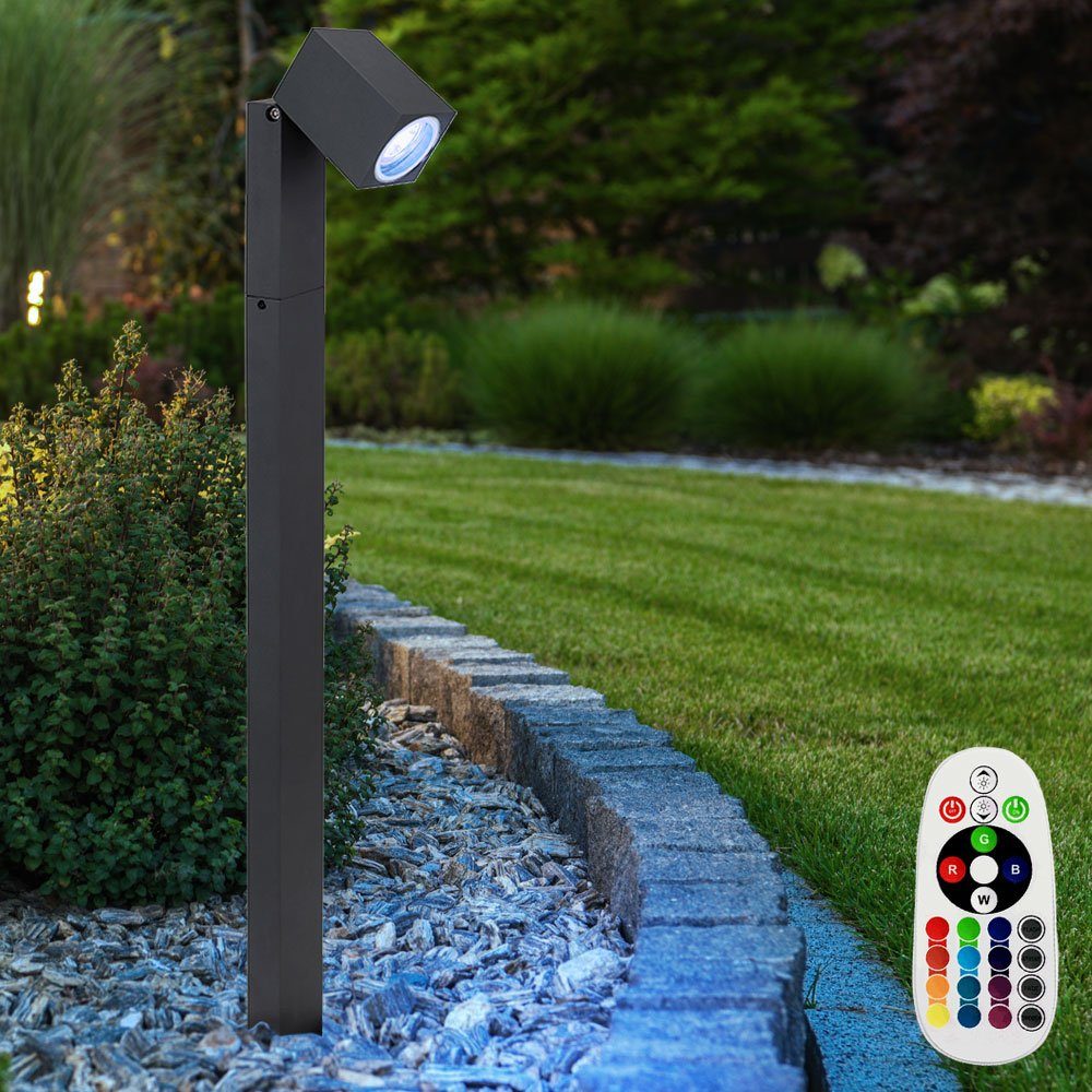 etc-shop LED Außen-Stehlampe, Leuchtmittel inklusive, Warmweiß, Wegeleuchten Außen anthrazit Garten Stehlampe Aussen | Standleuchten