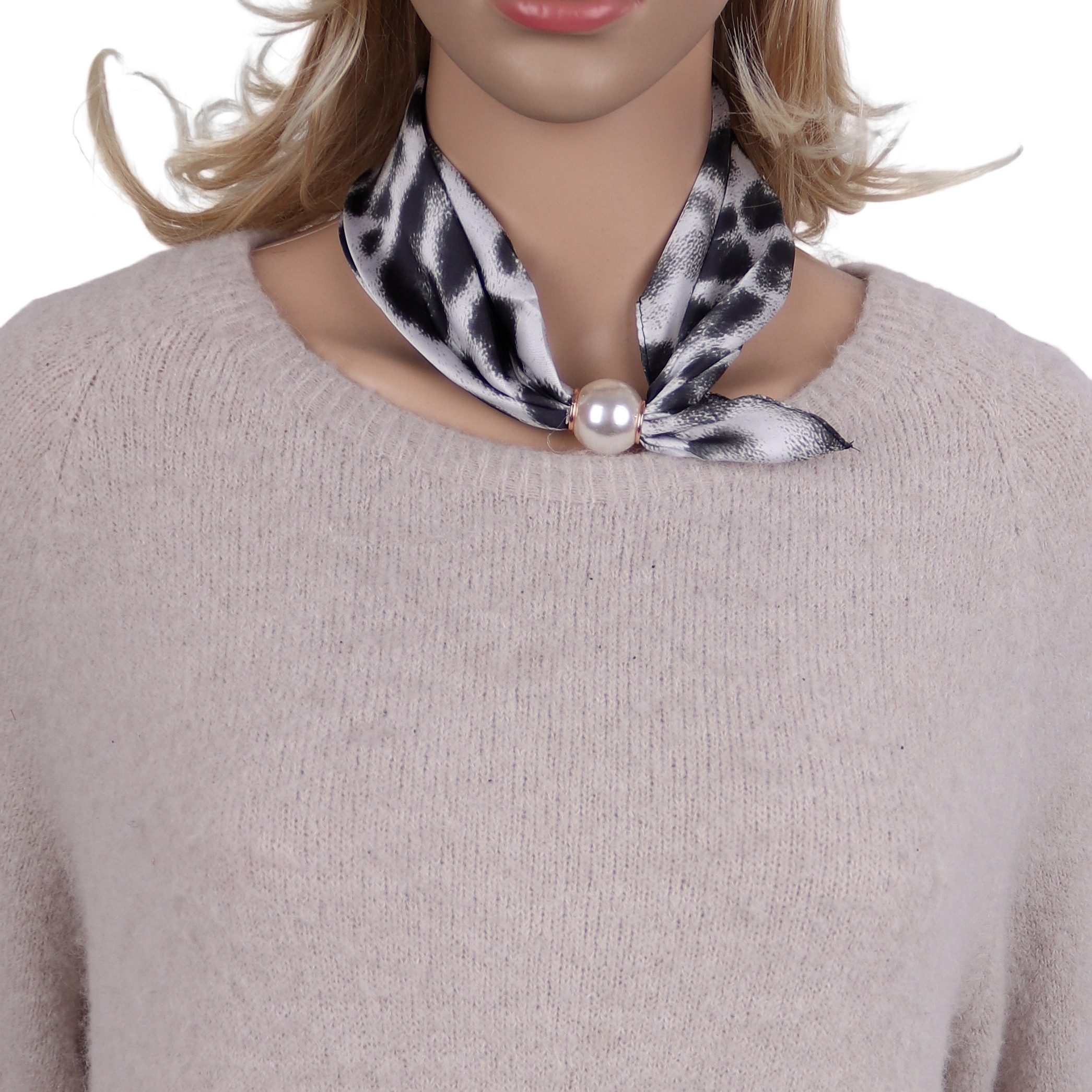 MIRROSI Nickituch Schmales Halstuch mit magnetischem Clip, Damen Halstuch deal für Frühling,Sommer, Herbst
