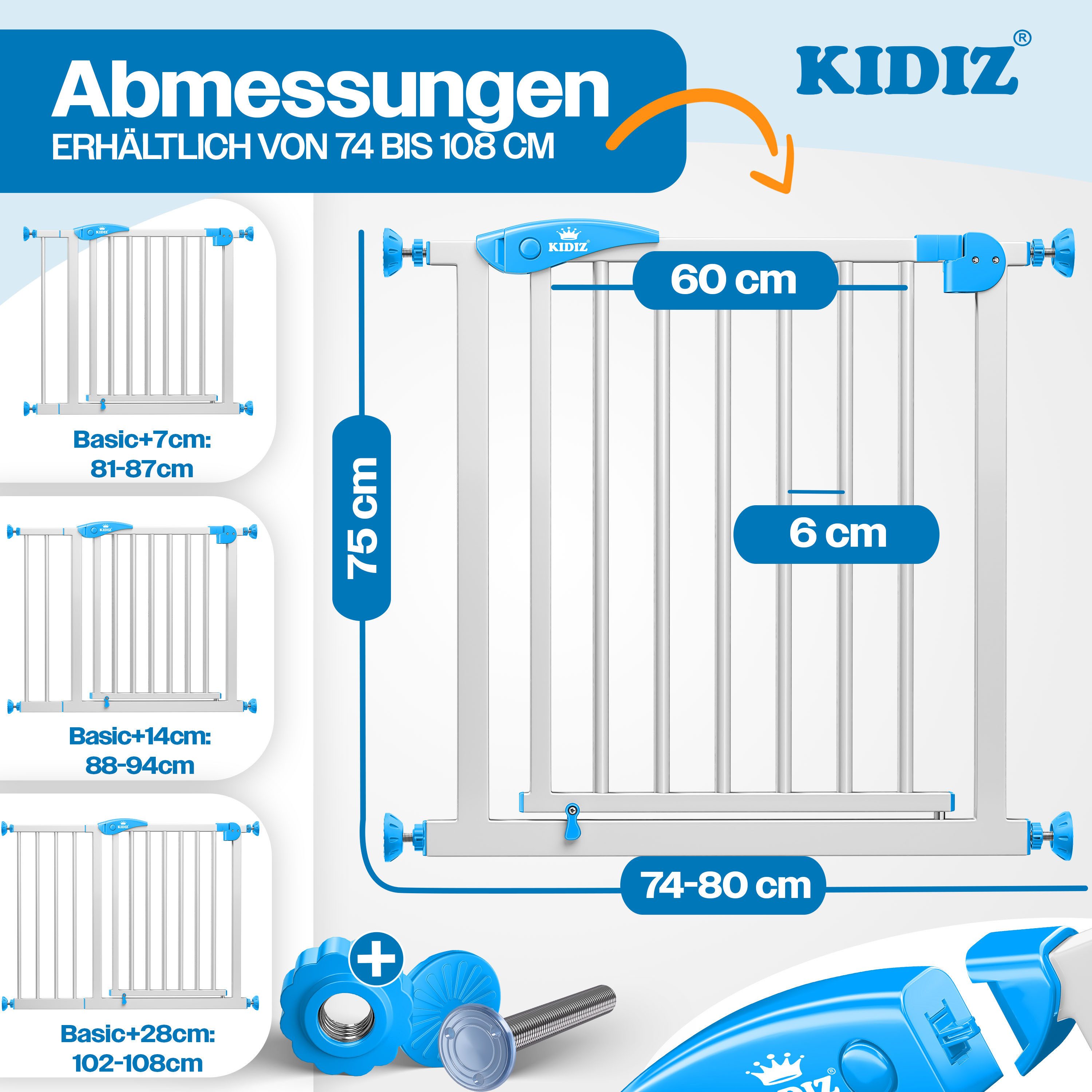 KIDIZ Türschutzgitter, auch als Schutzgitter für Treppen, Auto Close, Kinde günstig online kaufen