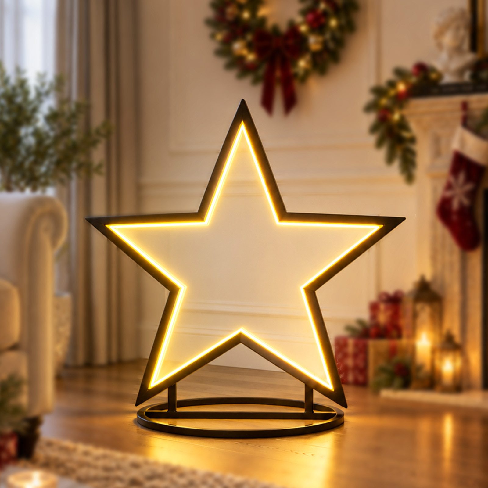 Salcar LED-Lichterkette 40/50/60cm LED Gartenstecker Stern Garten Leuchte Weihnachtsstern, Weihnachtsbeleuchtung mit Erdspieß 70 LED …