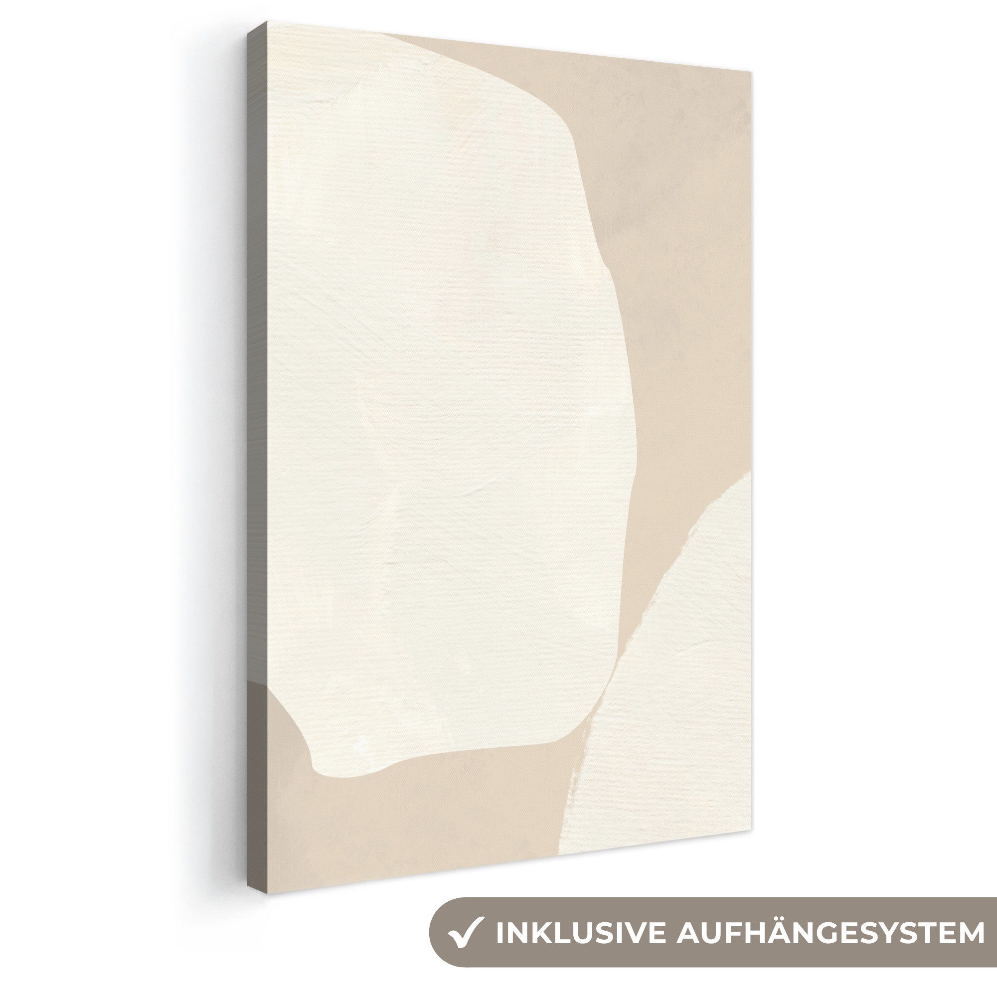OneMillionCanvasses® Leinwandbild Beige - Abstrakt - Modern, Fotodruck (1 St), Boho Style Deko Wand, Bohemian Wanddeko Bilder, 20x30 cm