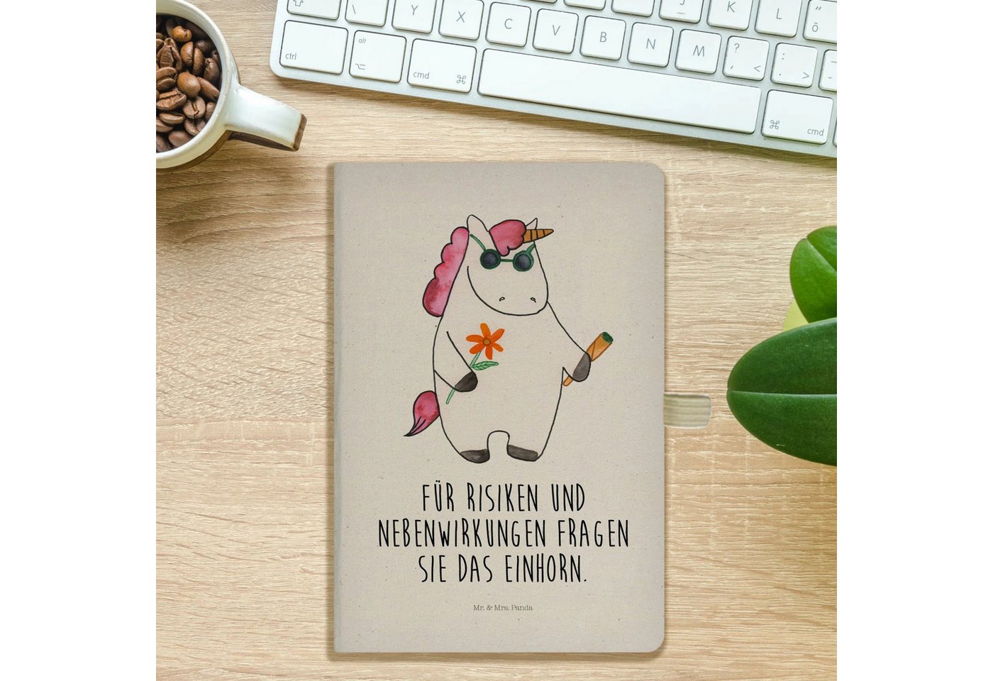 Thumbnail - Mr. & Mrs. Panda Notizbuch Einhorn Woodstock - Transparent - Geschenk, Unicorn, Einhorn Deko, A5 Mr. & Mrs. Panda, Kreat...