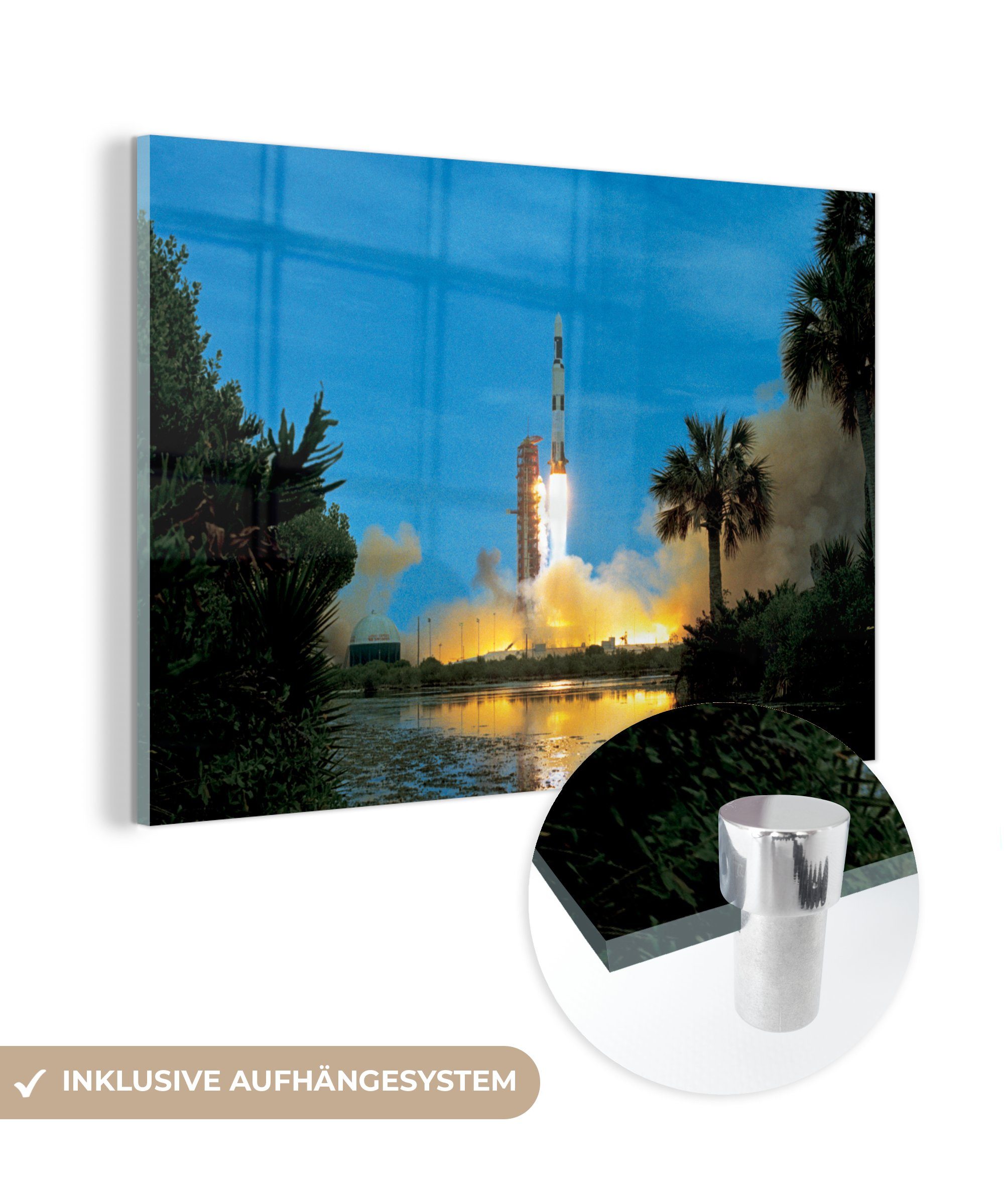 MuchoWow Acrylglasbild Törichter Start des Space Shuttle, (1 St), Acrylglasbilder Wohnzimmer & Schlafzimmer