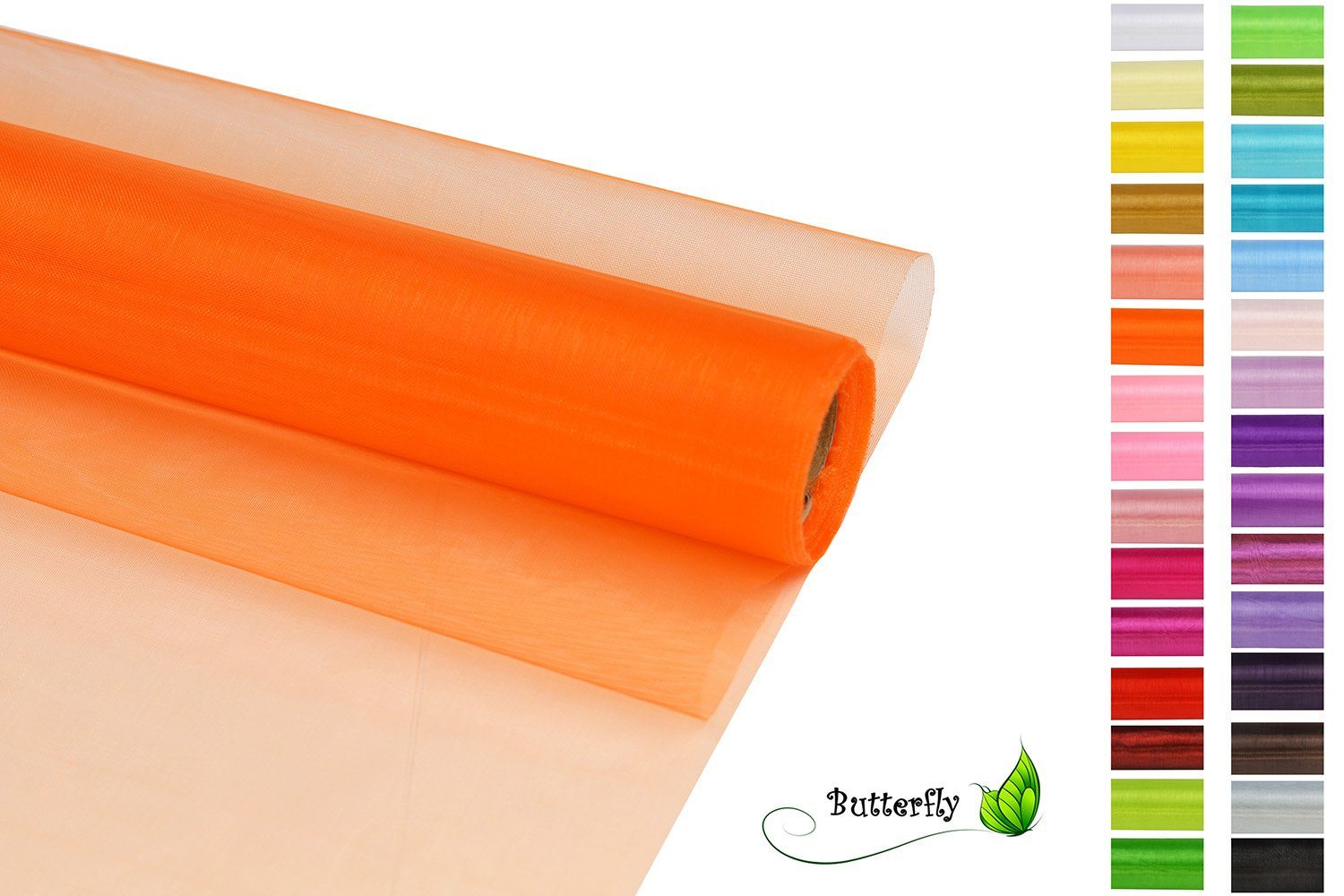 Creativery Stoff, 9m Rolle Organza 16cm CRYSTAL