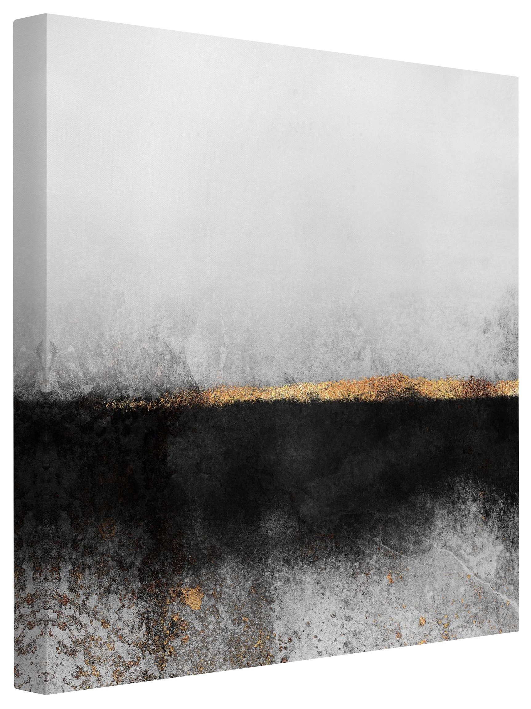 Leinwandbild Kunstdruck Abstrakt Gold schwarz weiss Bild auf Leinwand Groß XXL