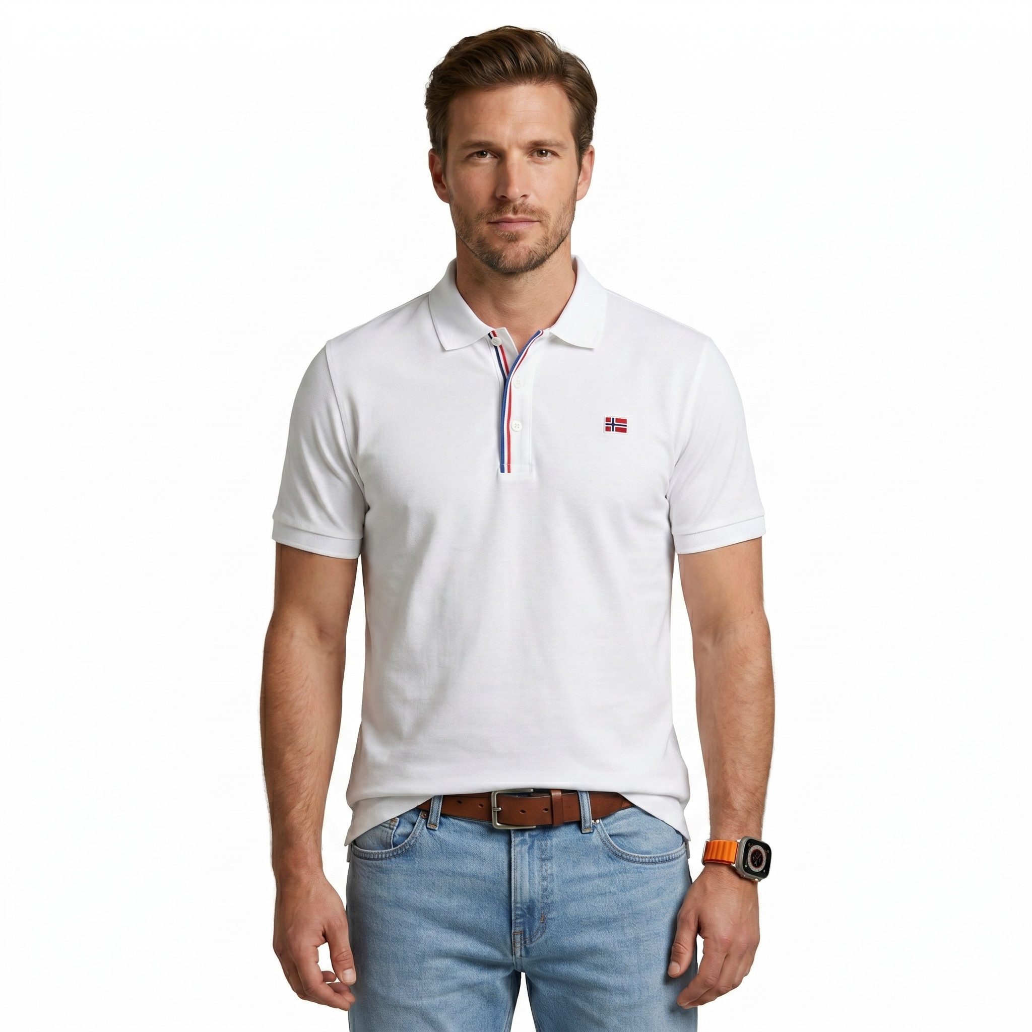 Geographical Norway Poloshirt Herren Poloshirt Kurzarm 100% Baumwolle Piqué Regular Fit