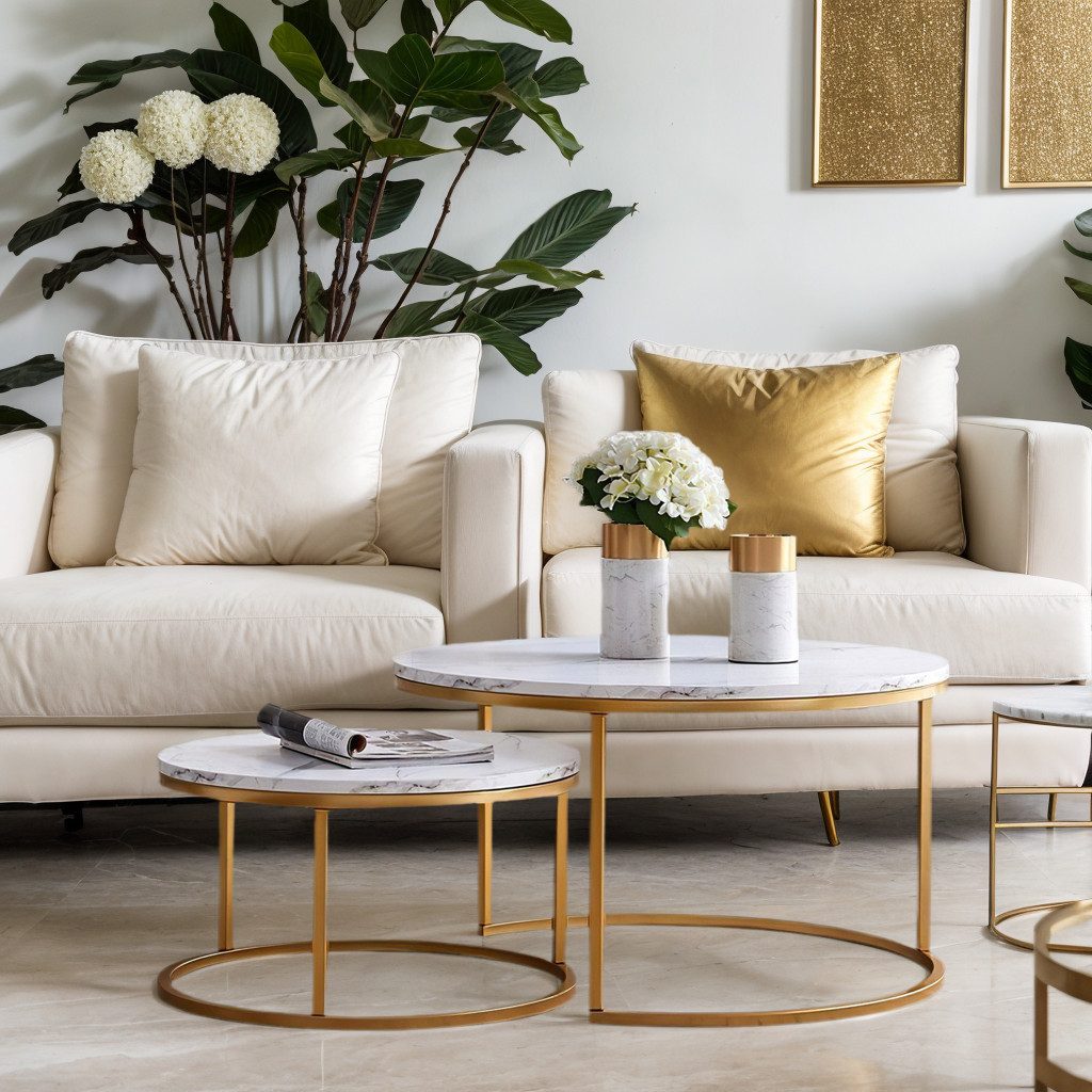 PXloue Couchtisch Satztisch Beistelltisch stapelbarer Sofatisch, mit Bodens günstig online kaufen