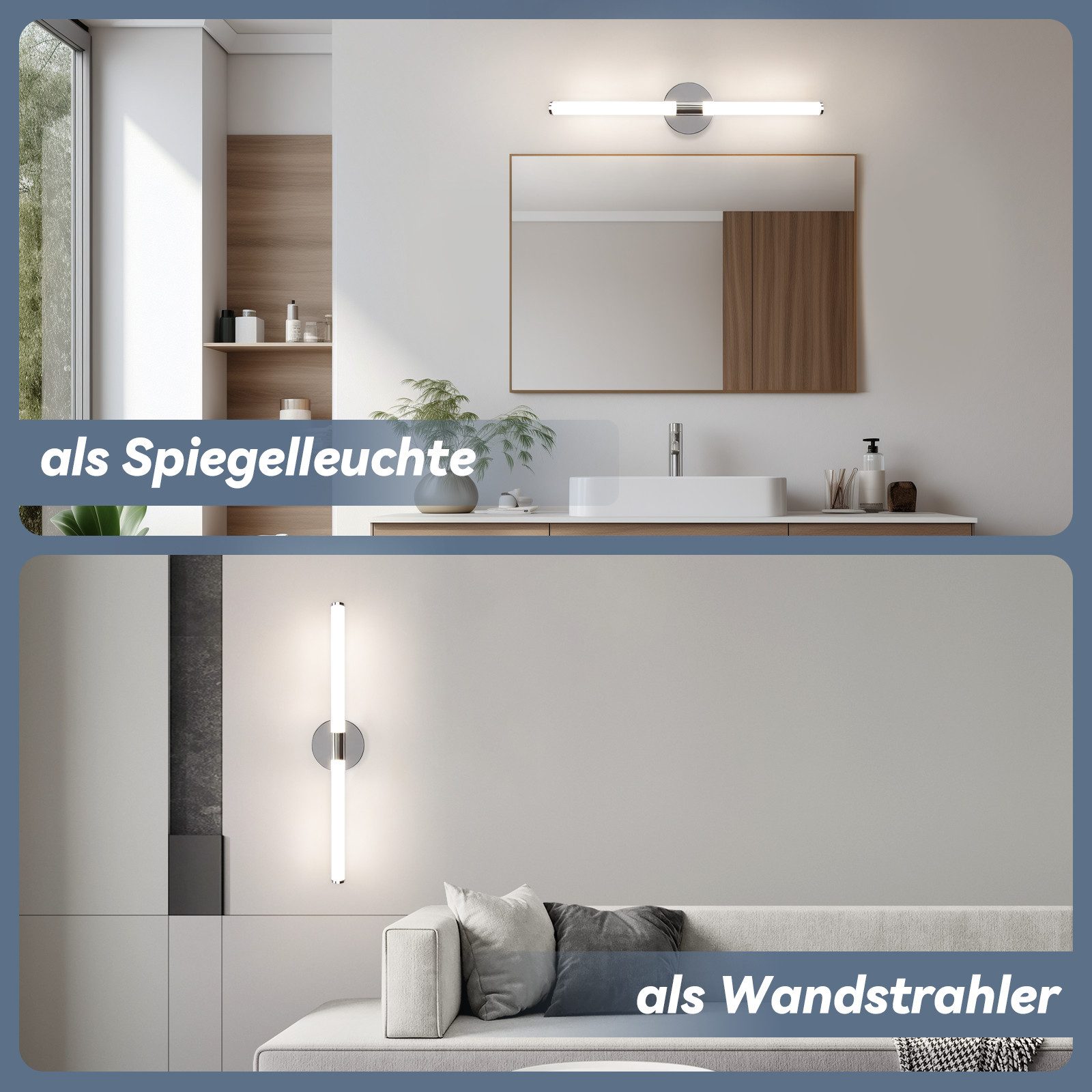 ZMH LED Spiegelleuchte 60CM Badlampe LED-8W günstig online kaufen
