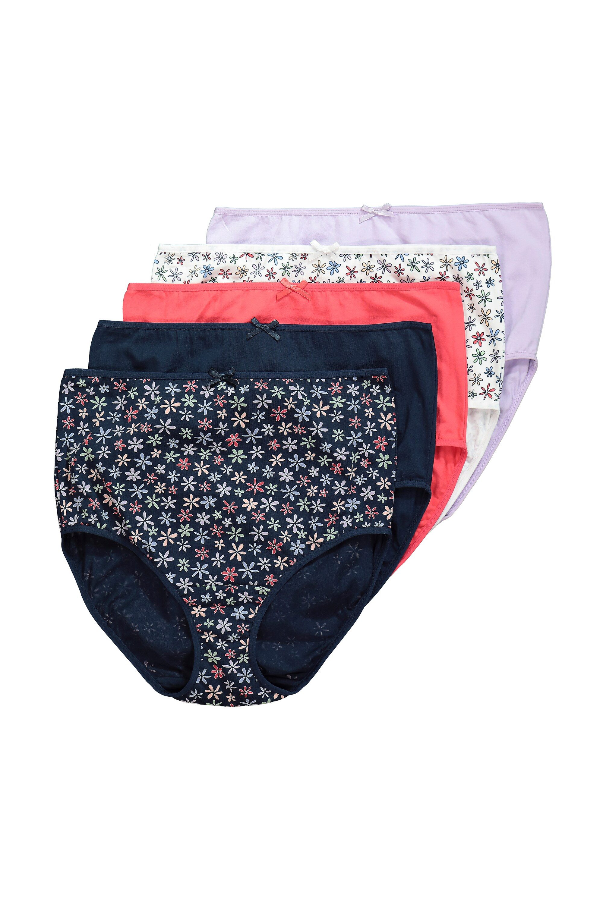 Slip Maxislips 5er-Pack Blüten / einfarbig
