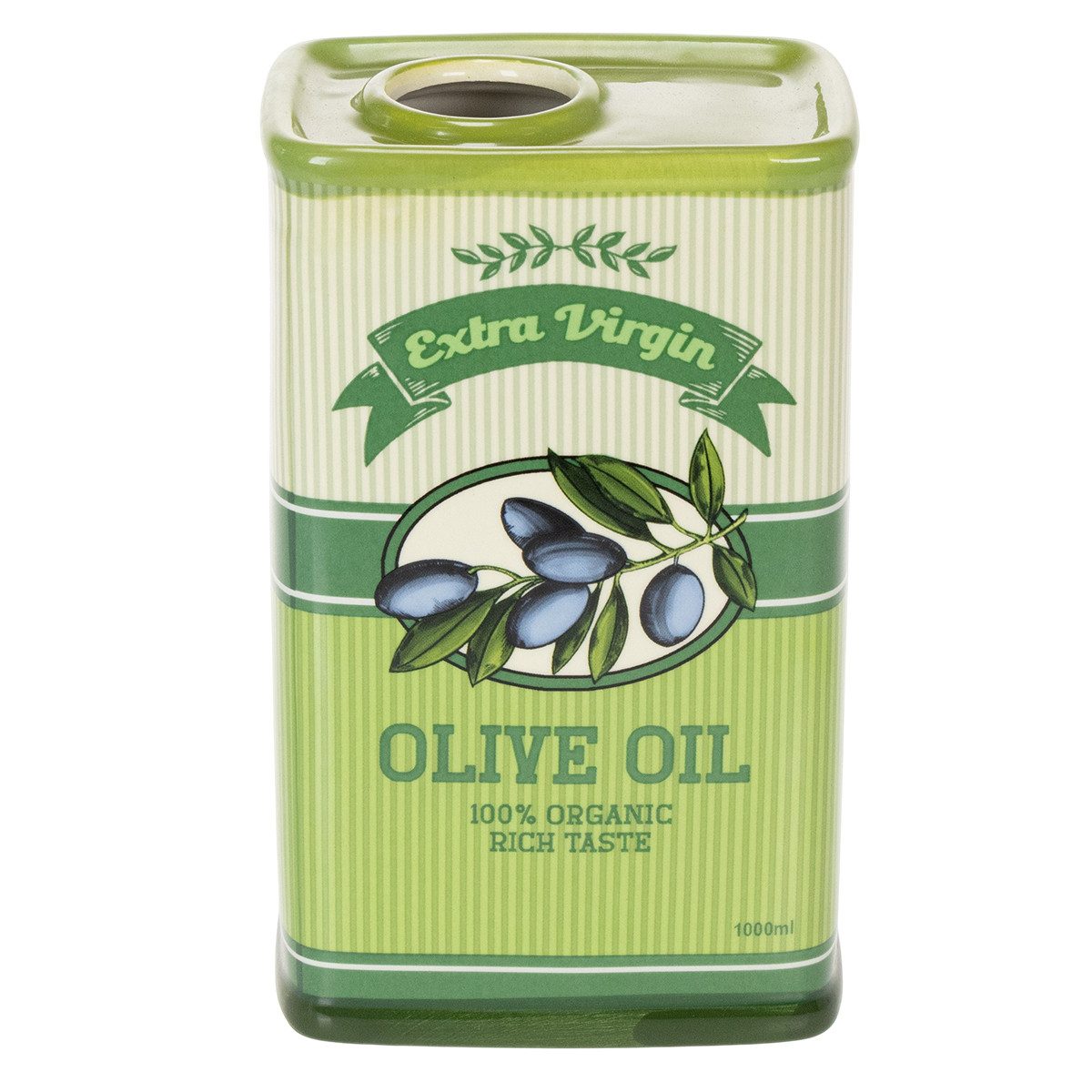 Kaemingk Übertopf Keramik Vase im Olivenöl-Design für mediterrane Küchendeko