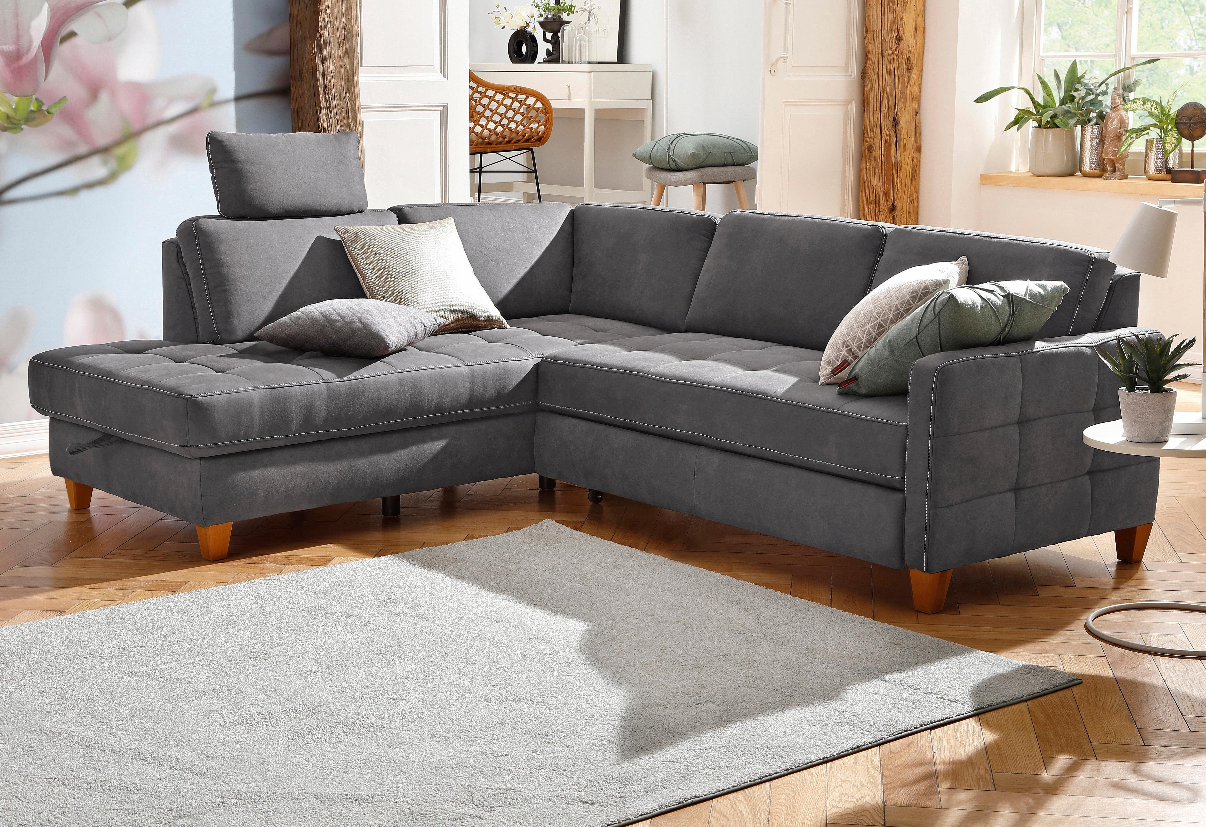 Home affaire Ecksofa "Earl L-Form", wahlweise auch mit Bettfunktion oder Be günstig online kaufen