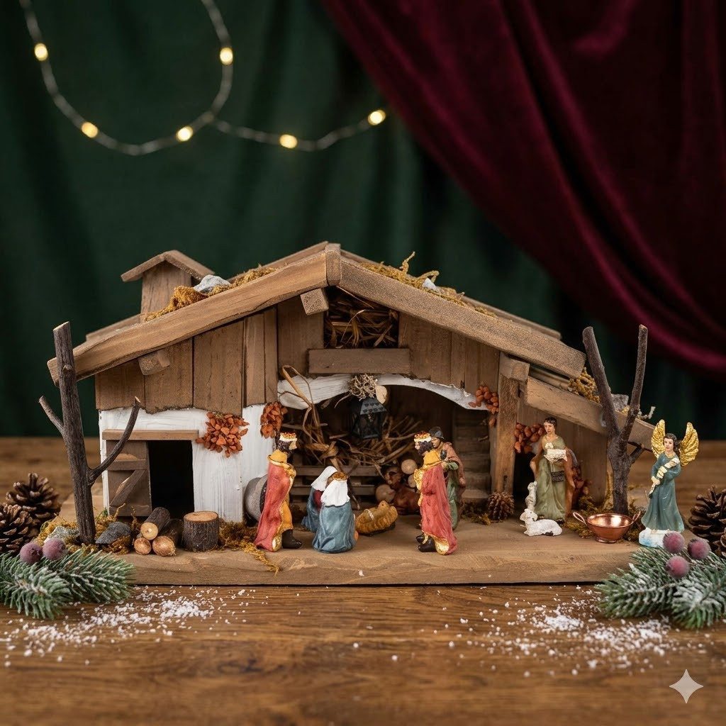 Krippenursel Krippe Weihnachtskrippe Königstein inkl. 11-tlg. Figurensatz K 111 (12-tlg)