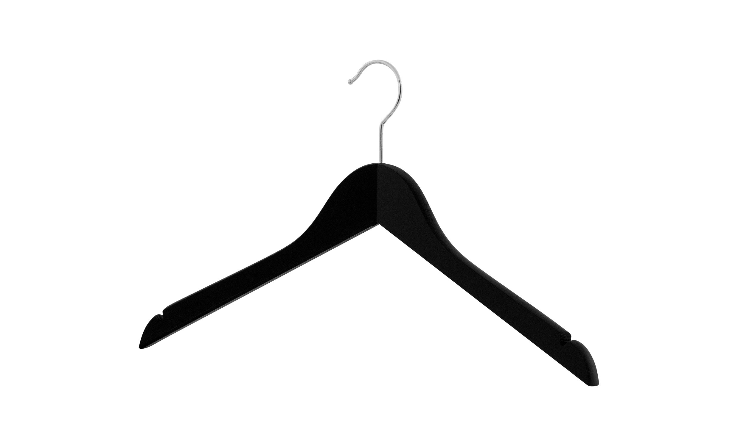 MAWA Kleiderbügel Kombi-Kleiderbügel mit Rockeinkerbungen Schwarz