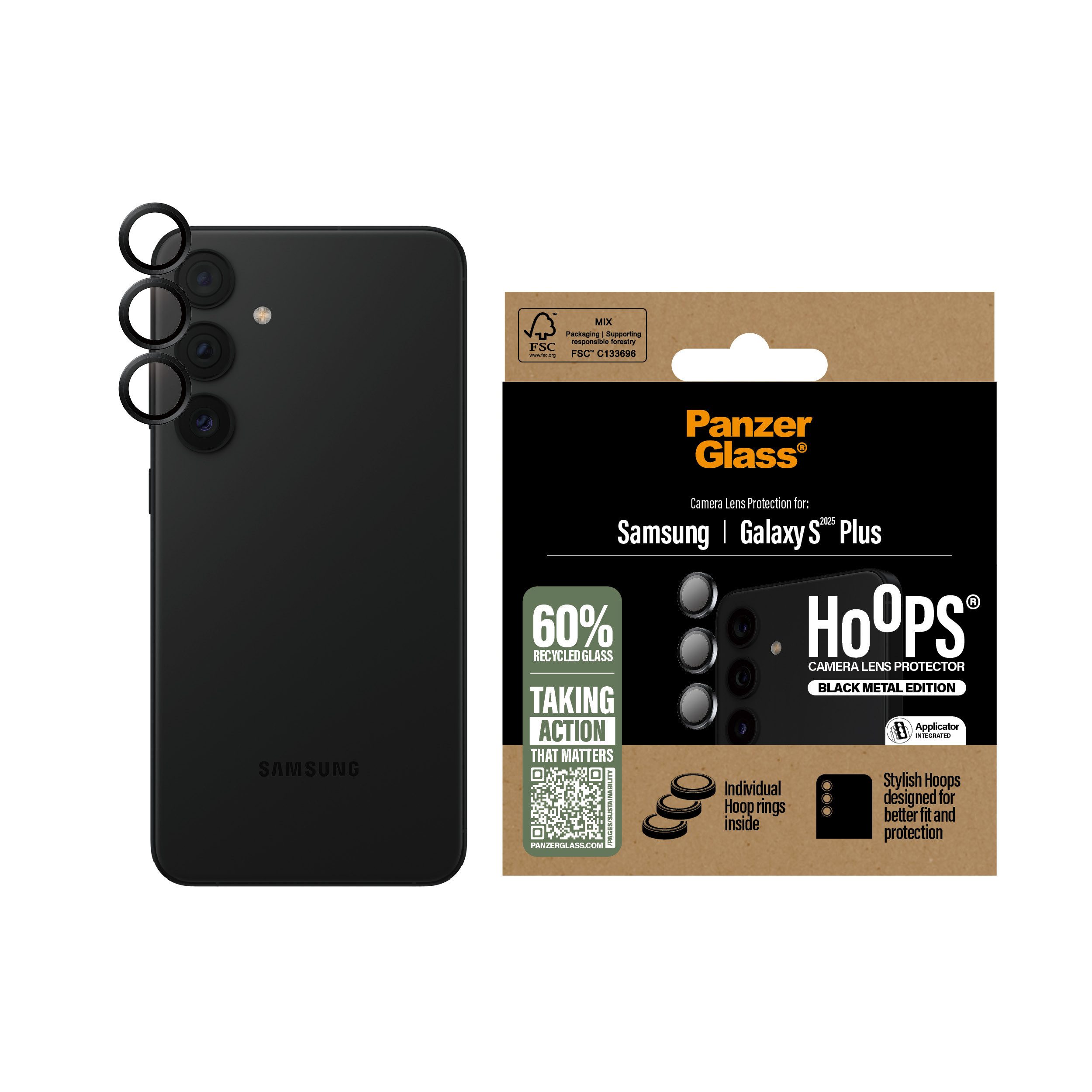 SAFE by PanzerGlass Etui Hoops Black Lens Protector Samsung Galaxy S25 Plus