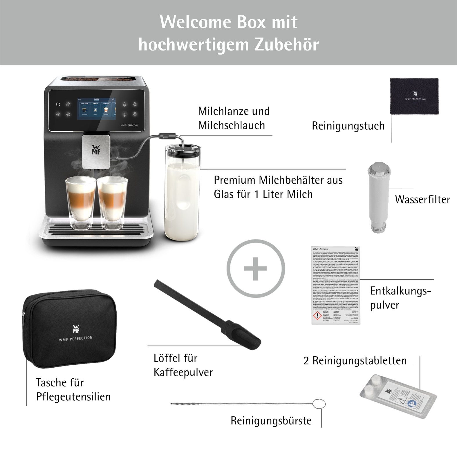 WMF Kaffeevollautomat Perfection 860L CP853D15, intuitive Benutzeroberfläche, perfekter Milchschaum, selbstreinigend