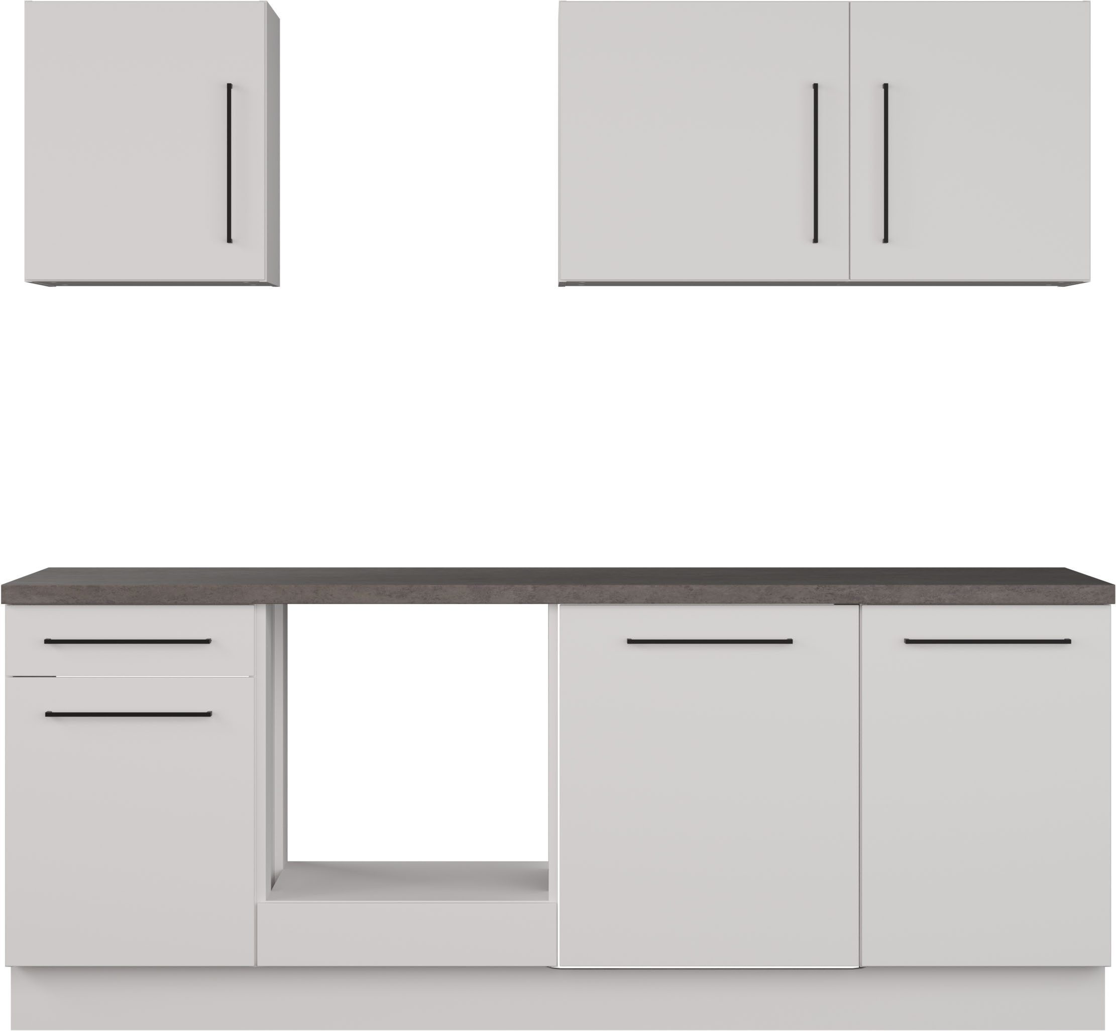 KOCHSTATION Küchenzeile KS-Nova, Breite 220 cm, wahlweise mit Hanseatic-E-Geräten