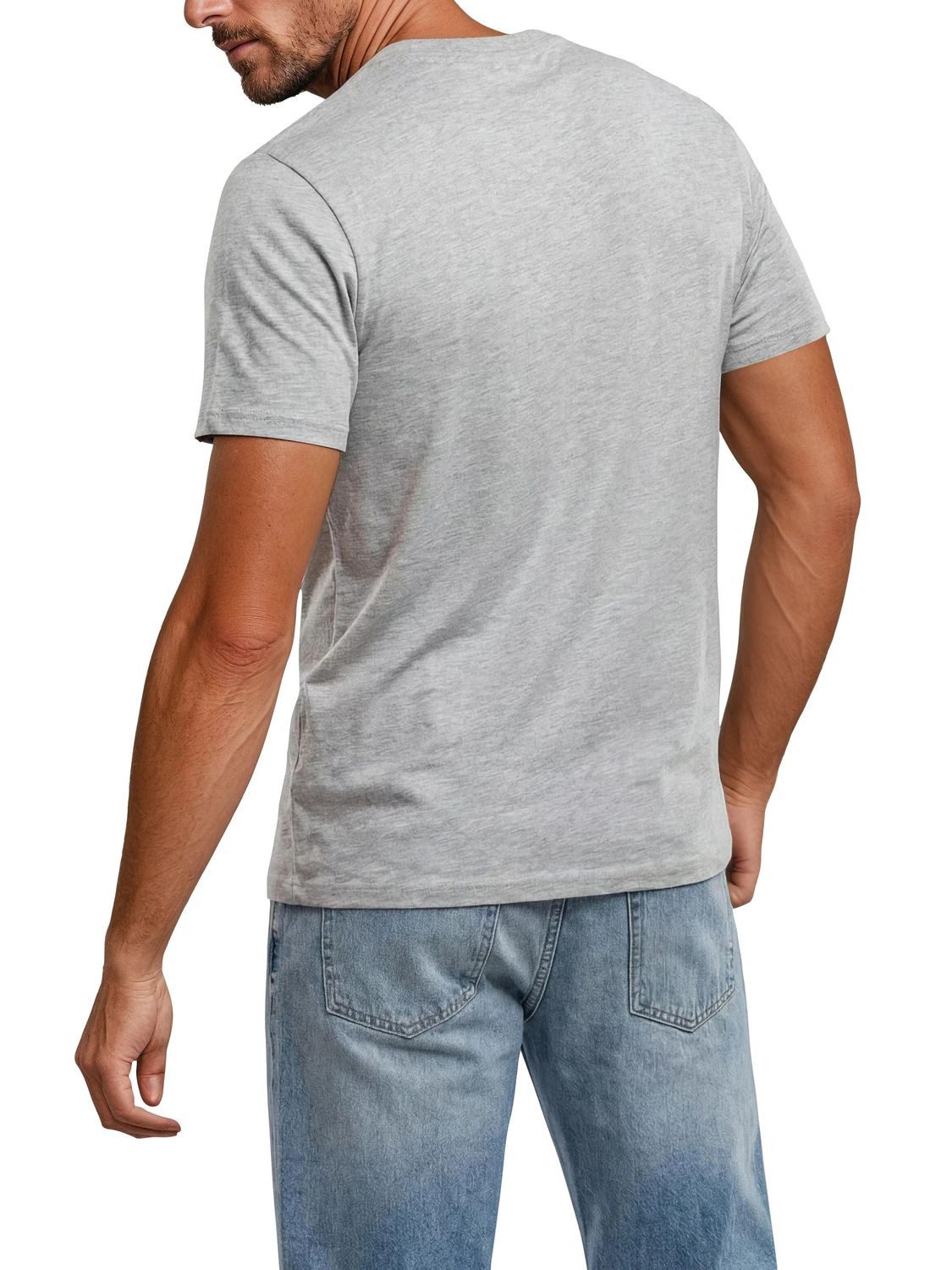 riverso T-Shirt Herren Basic Shirt RIVJay 3er Set Pack Regular Fit (Vorteilspack, 3-tlg) Kurzarm Tee Shirt mit Rundhalsausschnitt aus 100% Baumwolle