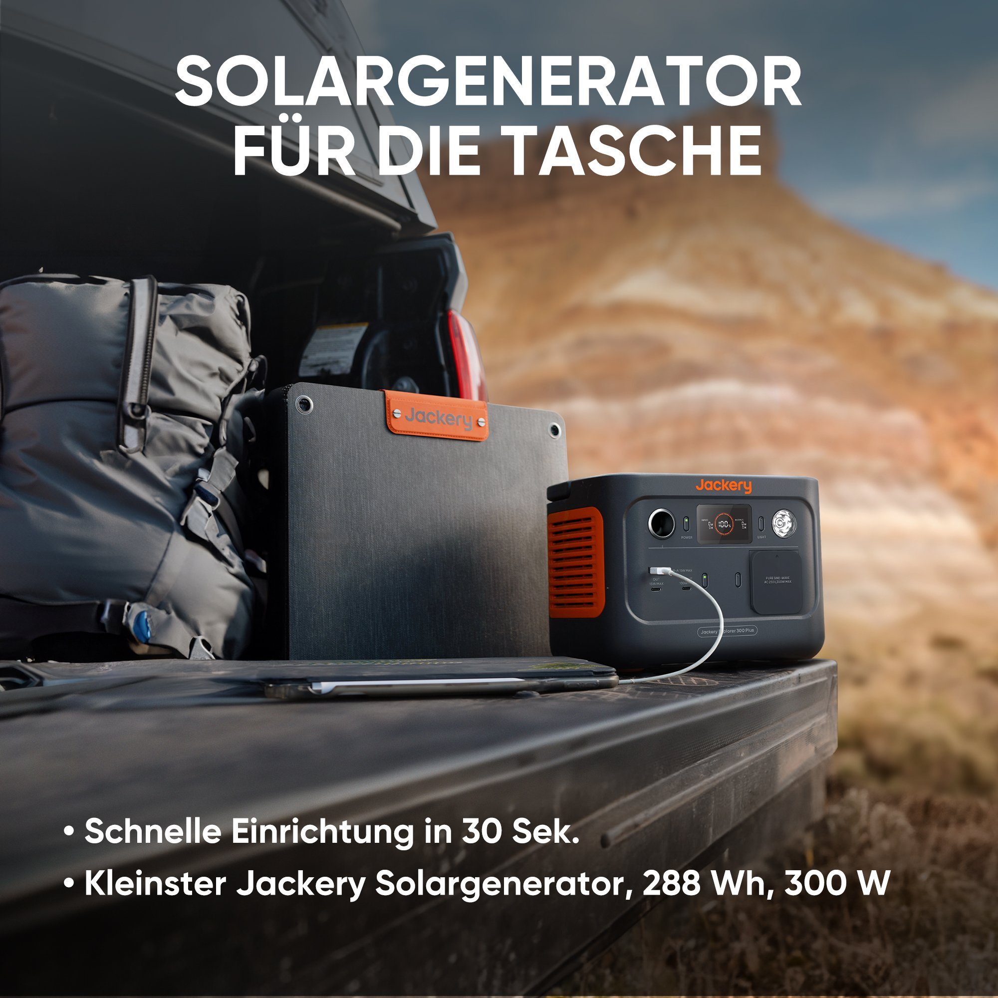 40W Solarpanel kW, 288Wh (2-tlg), Mini, 300 für 40W Powerstation Stromgenerator 0,60 Jackery Outdoor Plus Solargenerator mit Mini in tragbare
