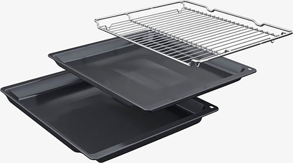 BOSCH Backofen mit Mikrowelle Serie 8 HMG778NB1, mit 1-fach-Teleskopauszug, Pyrolyse-Selbstreinigung, AirFry-Funktion