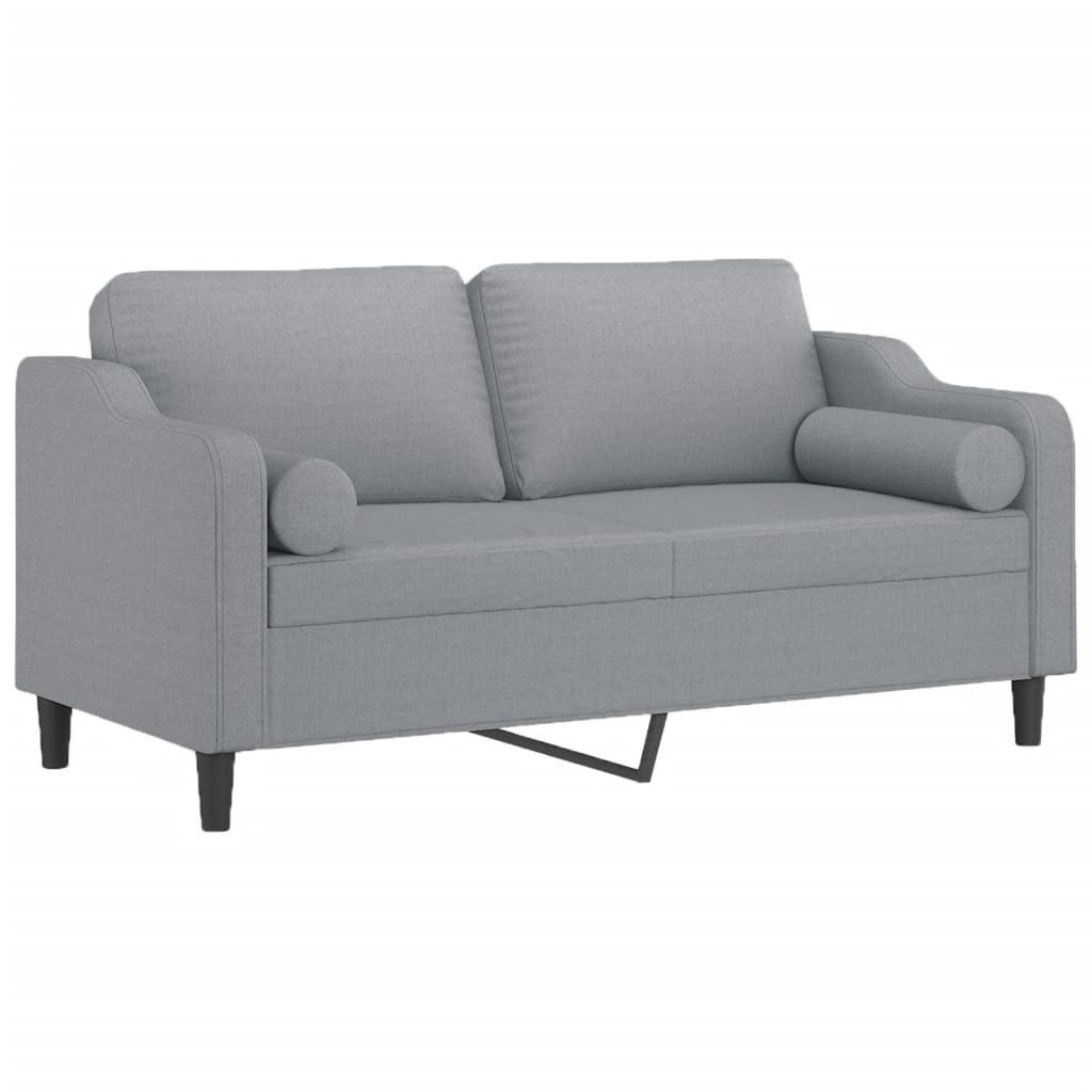 vidaXL Sofa 2-Sitzer-Sofa mit Zierkissen Hellgrau günstig online kaufen