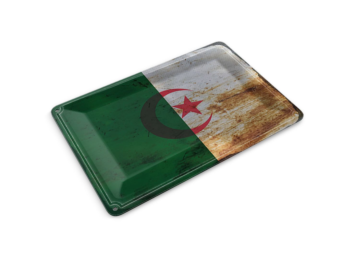 Femer GmbH Postkarte Flagge Algerien 14x10 cm Flag Algeria Rost, unfrankiert