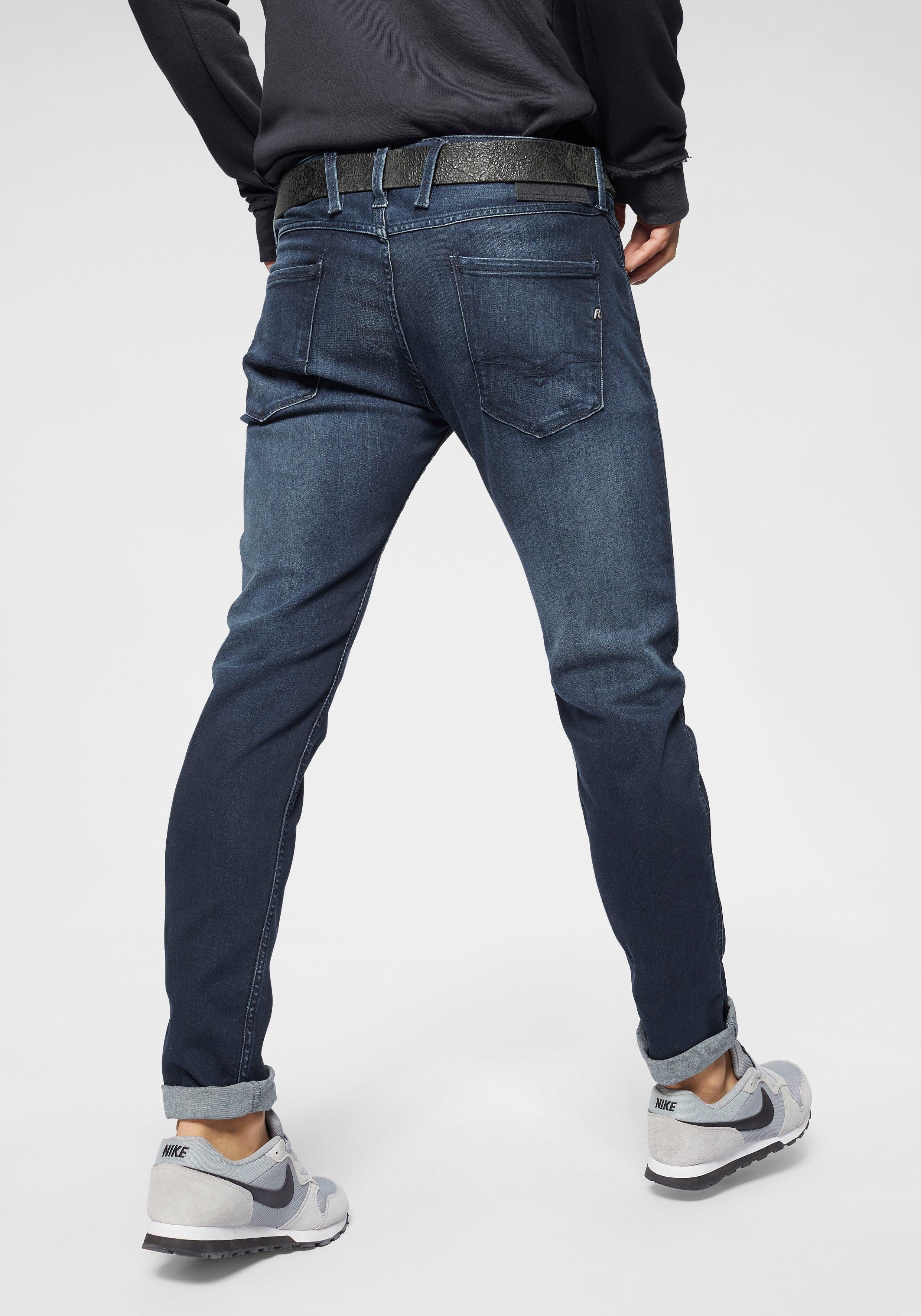 Replay Herren Jeans Anbass - Slim Fit - Grau - Dark Grey Denim günstig online kaufen