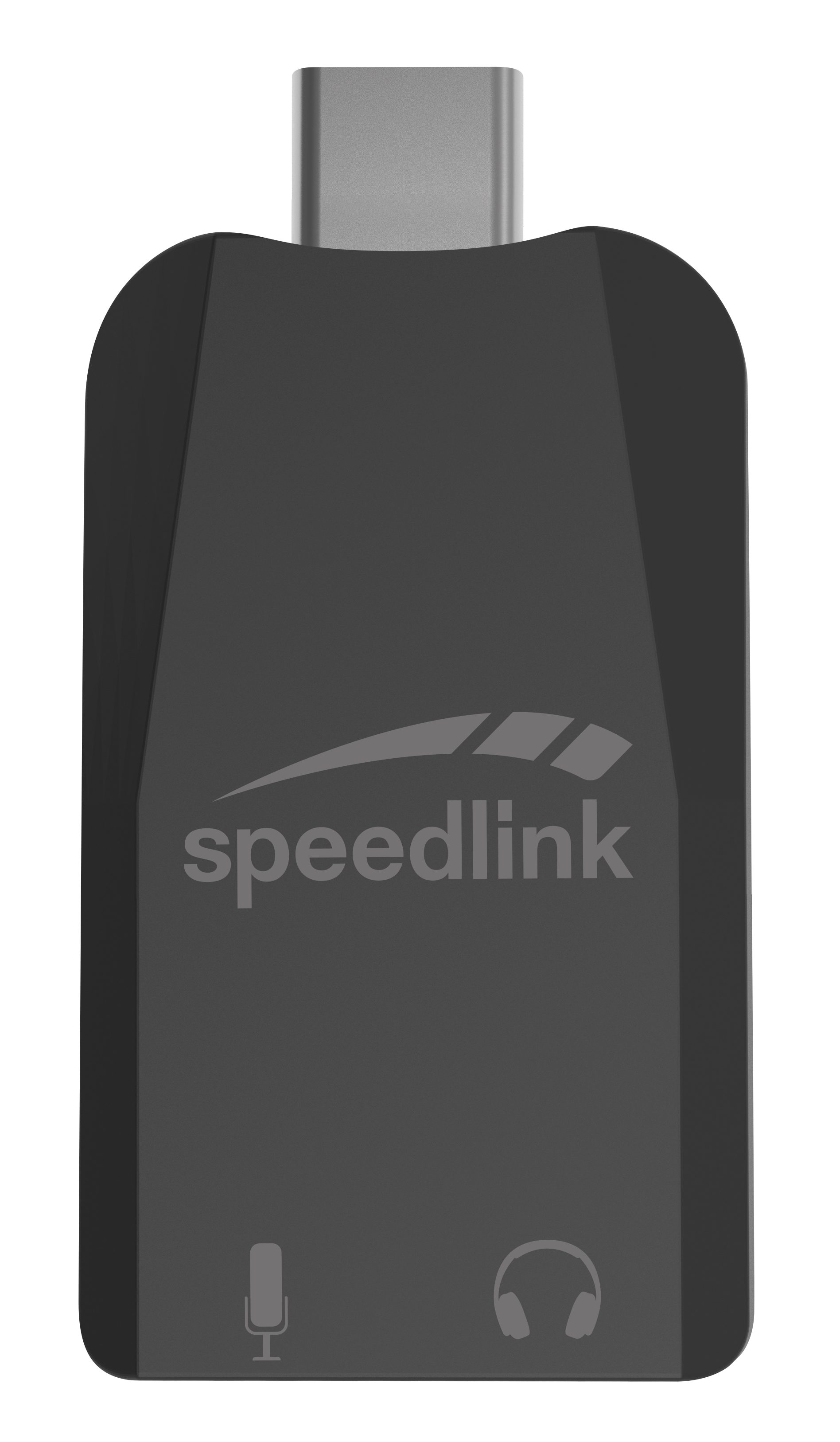 Speedlink VIGO schwarze USB-C Soundkarte, Kopfhörer & Mikrofon-Adapter, Plug & Play