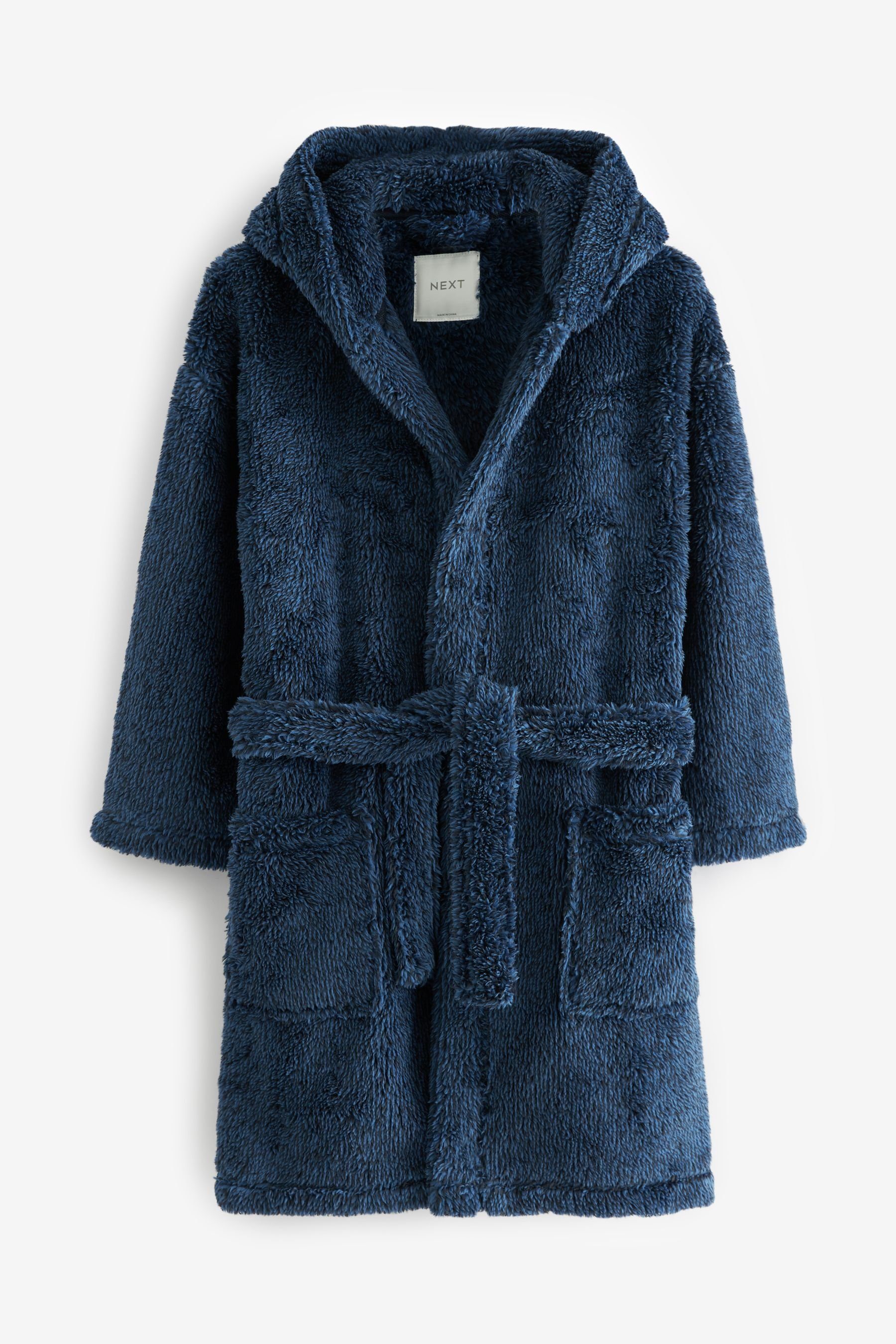 Next Kinderbademantel Bademantel aus Fleece, Polyester (recycelt), Polyester Navy Blue