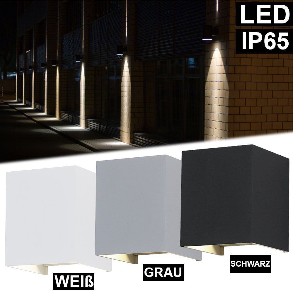 Außen-Wandleuchte, Strahler etc-shop UP Außen Effekt Leuchte Garten Grau DOWN Wand Bereich LED