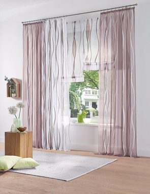 Gardine Dimona, my home, Kräuselband (2 St), transparent, Voile, 2er-Set, transparent, Voile, Polyester