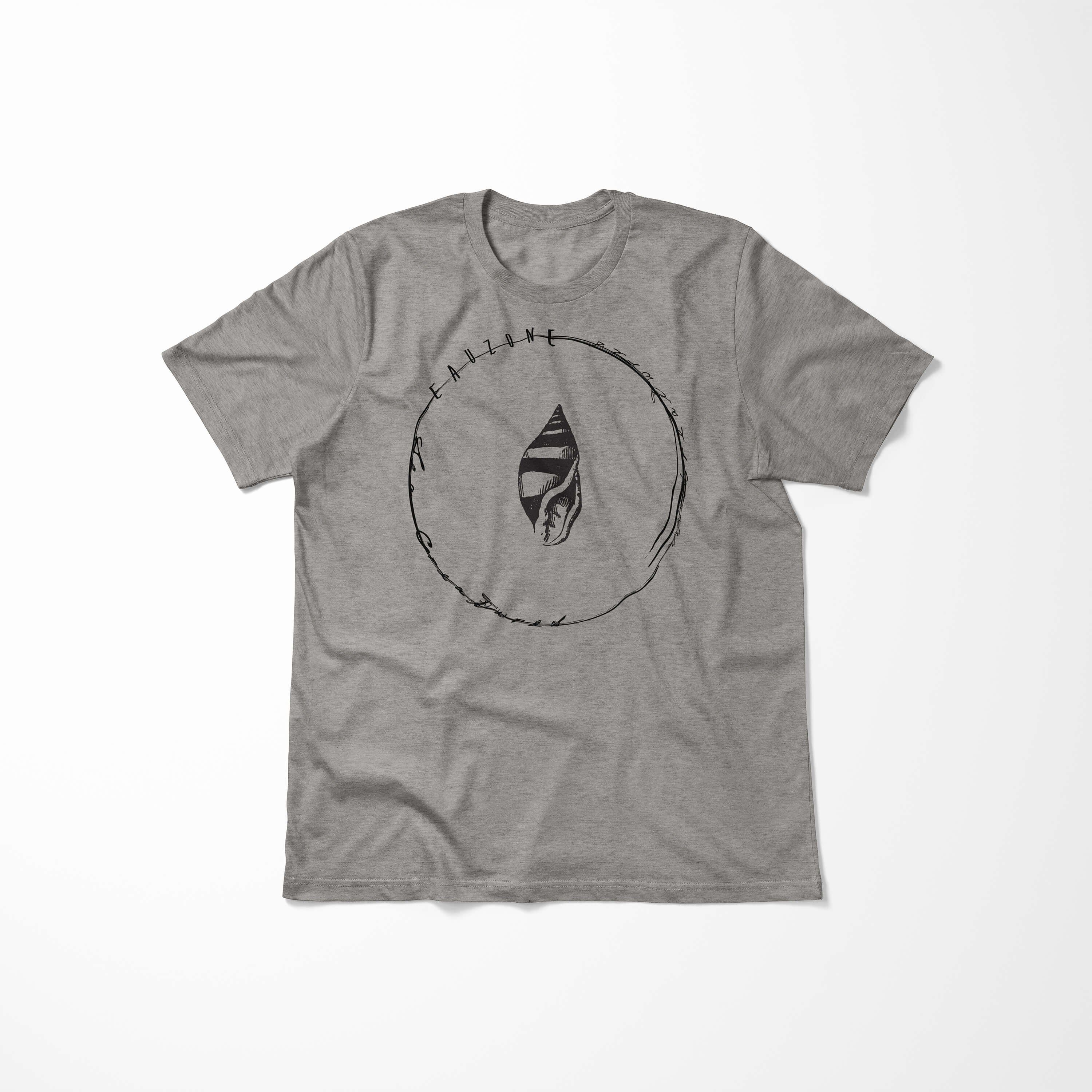feine / Sea Ash Fische Struktur T-Shirt Sinus und Creatures, Sea Art sportlicher Serie: - Tiefsee 001 Schnitt T-Shirt