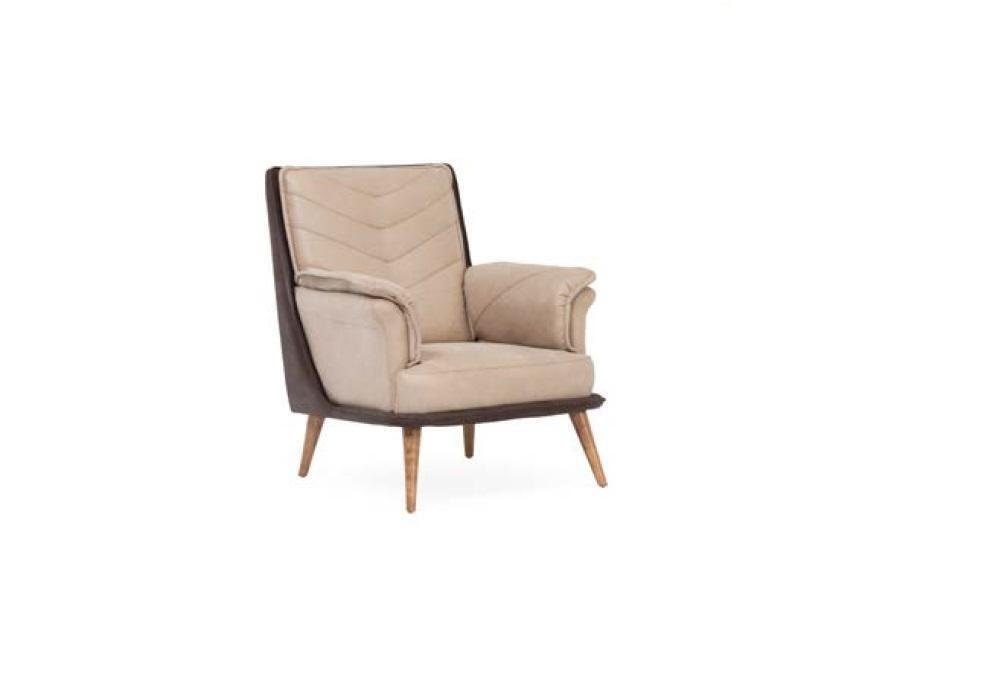 JVmoebel Sessel Weicher Stuhl auf Holzbeinen zum entspannen im Wohnzimmer (Sessel), Made in Europe