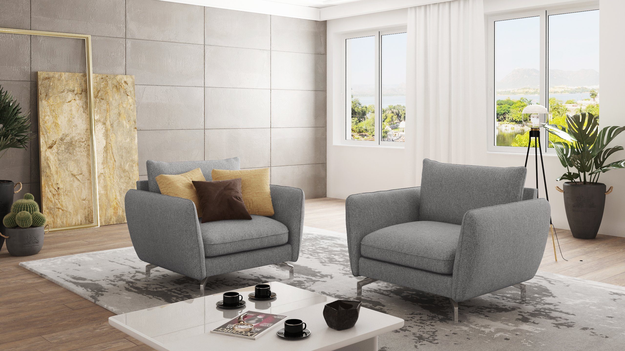 S-Style Möbel Sessel Benita mit Silber günstig online kaufen